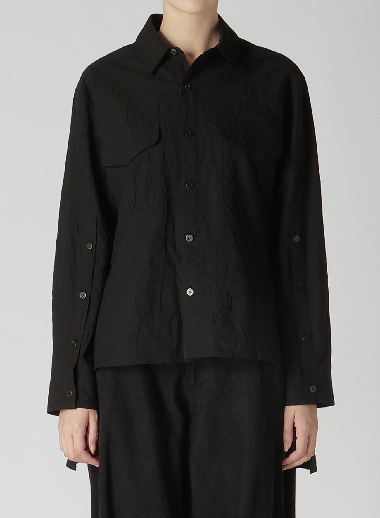 WASHER TYPEWRITER LAYERED COLLAR SHIRT