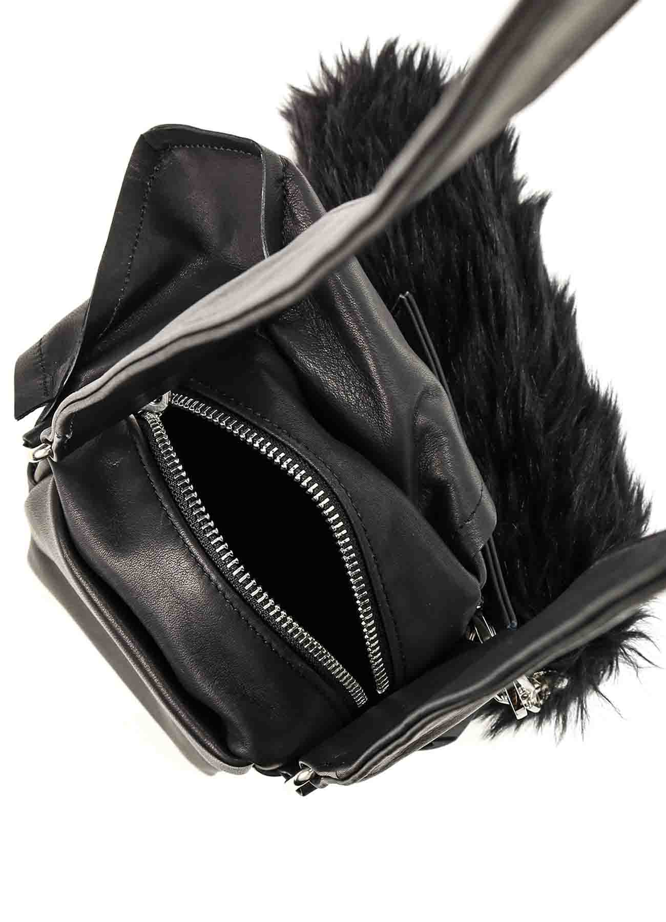 MATTE CHROME LEATHER SMALL SHIELD BAG