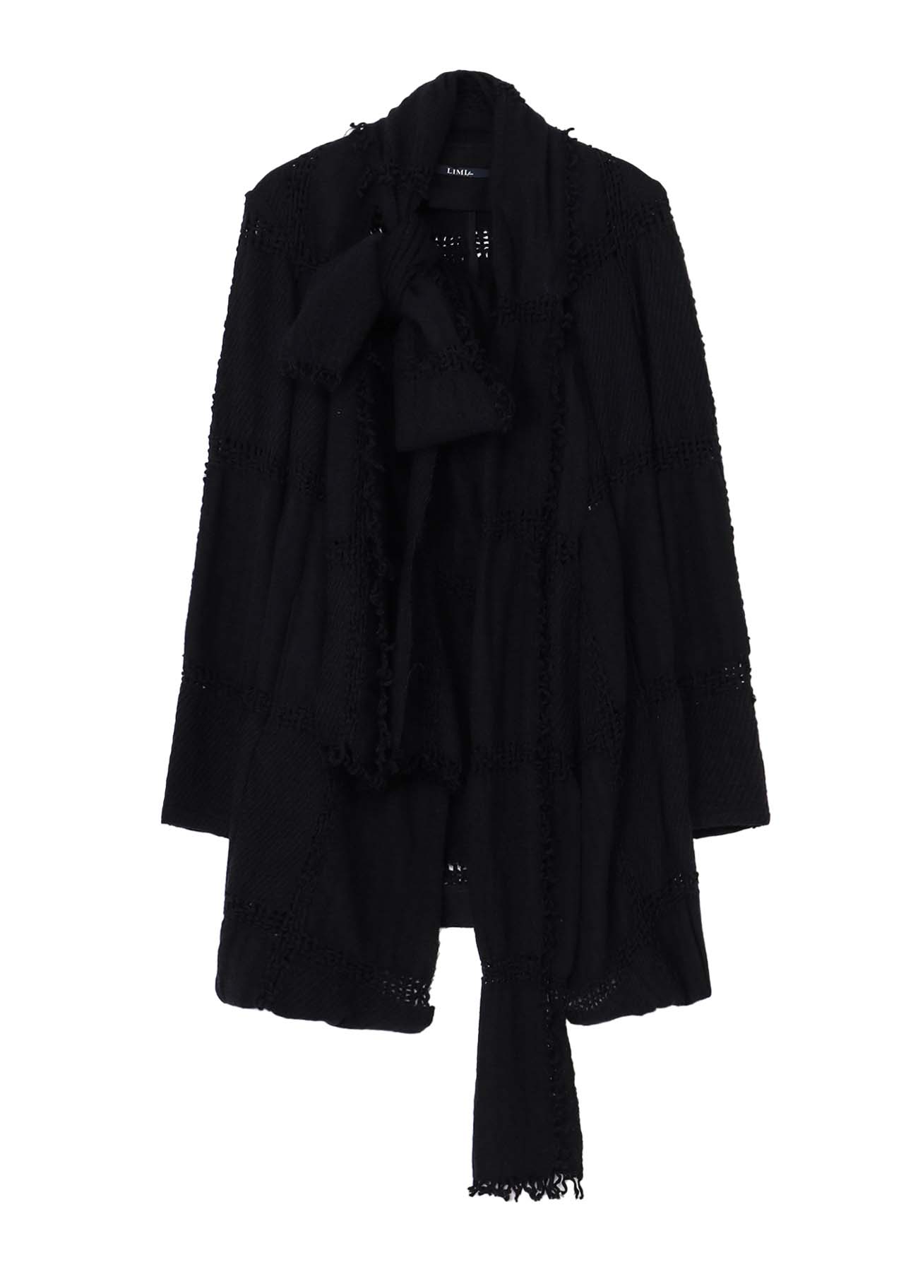 BLOCK JACQUARD STOLE DETAIL JACKET