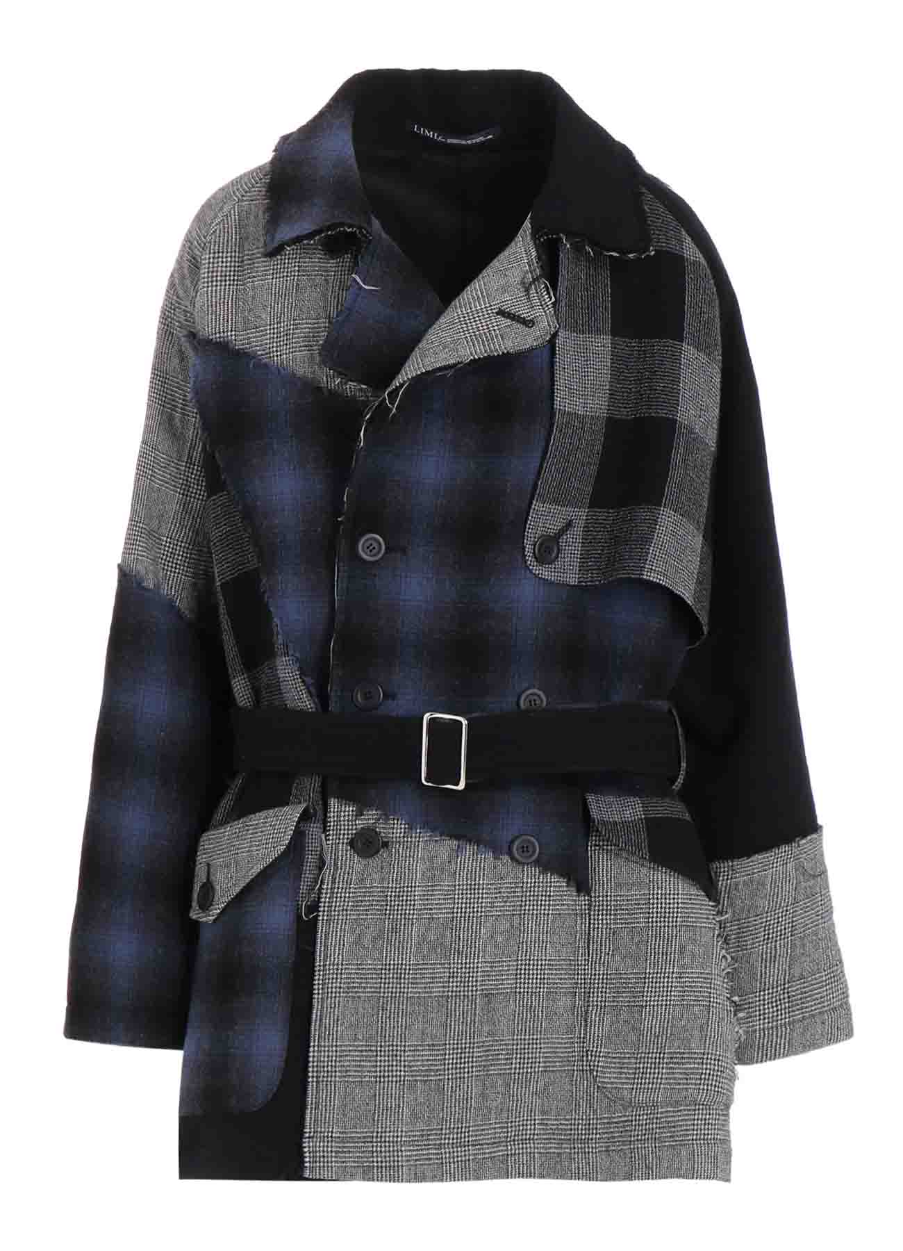 MULTI PLAID A TRENCH JACKET