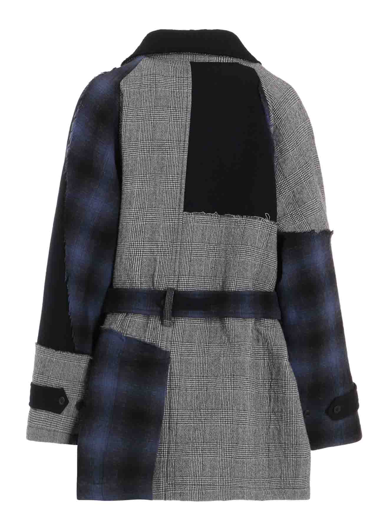 MULTI PLAID A TRENCH JACKET