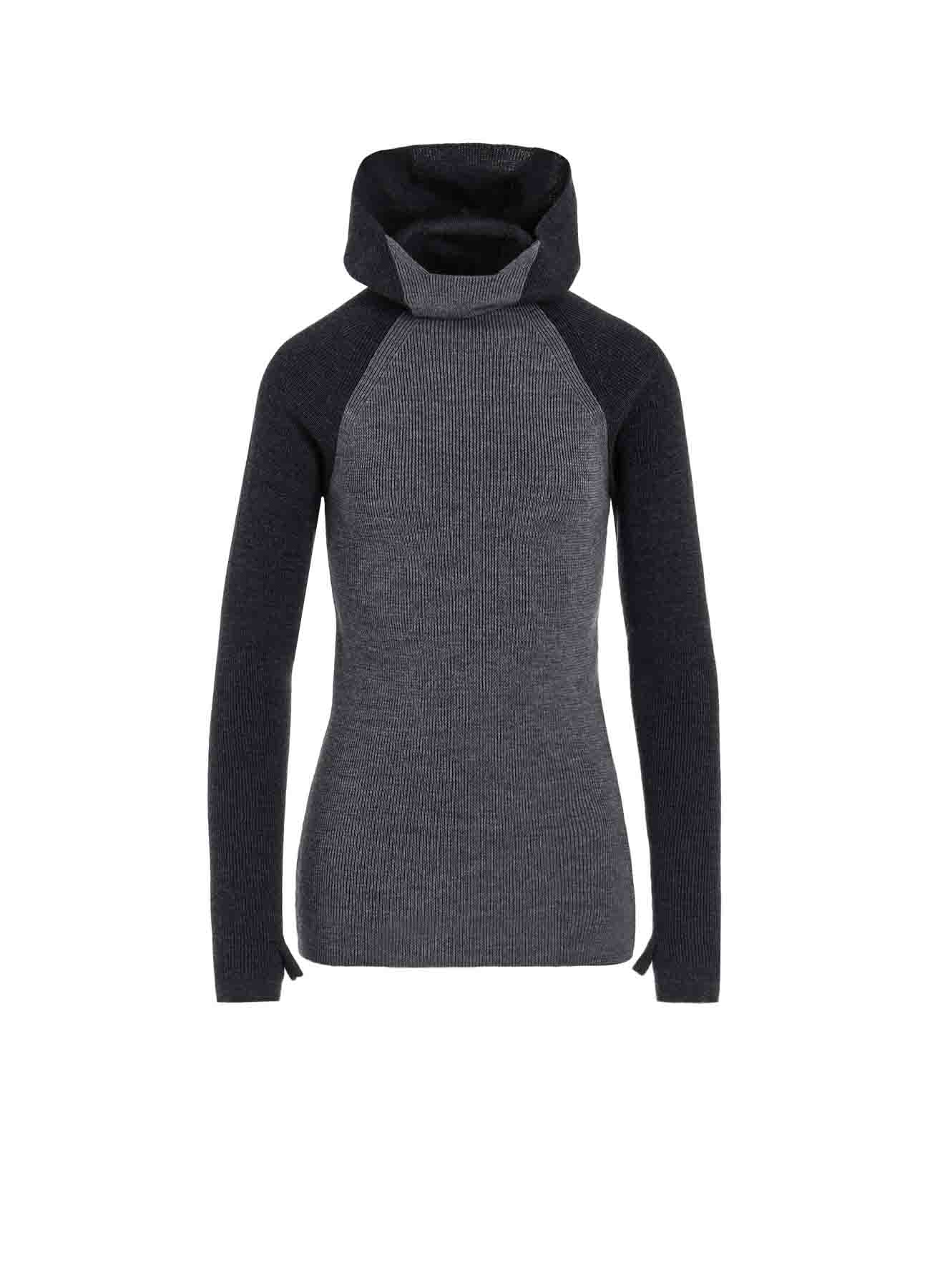 STANDARD WOOL WOSHABLE PLAIN STITCH SIDE HOODED KNITWEAR