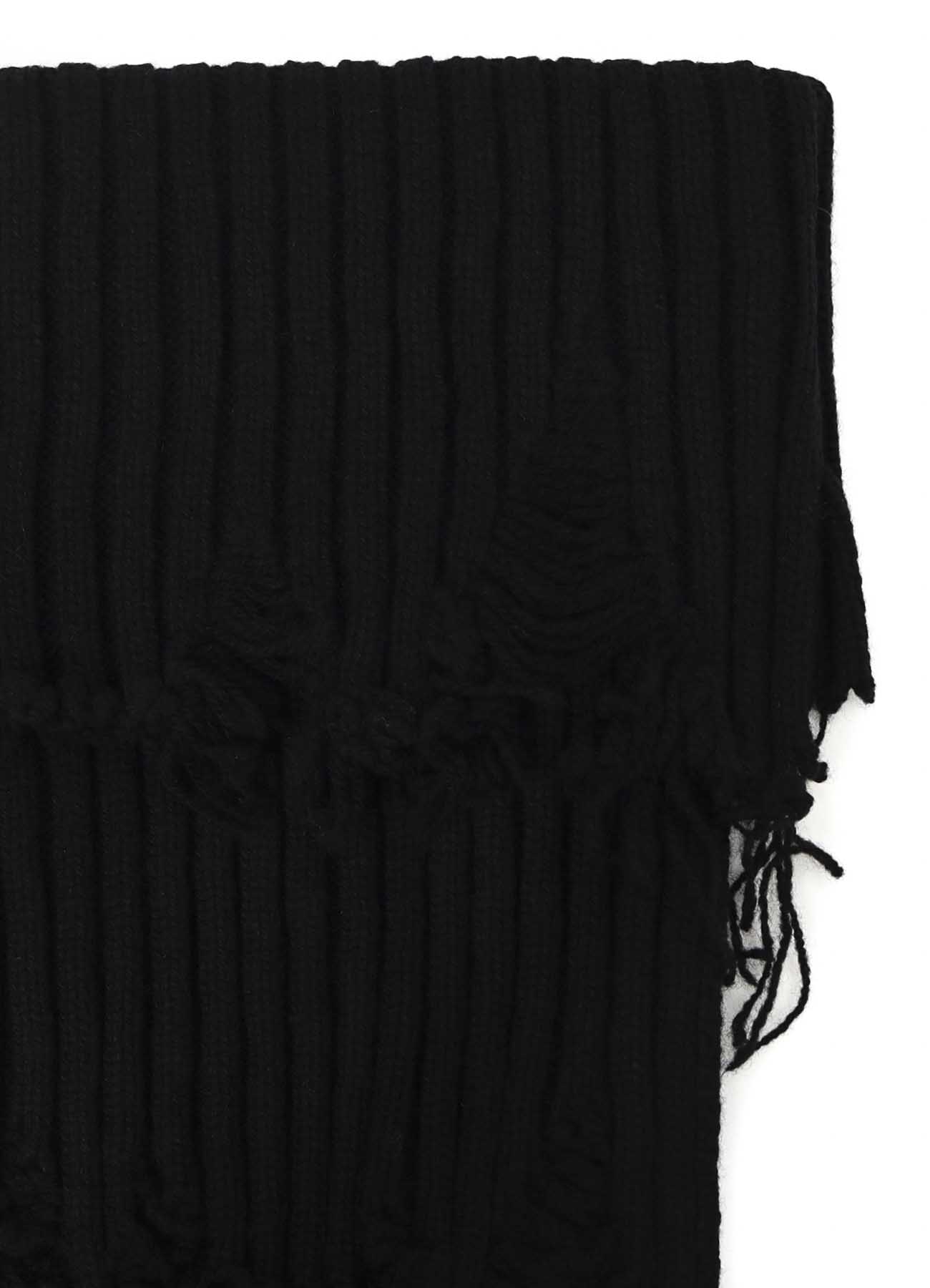 DAMAGED RIBBED KNIT SHORT NECK WARMER