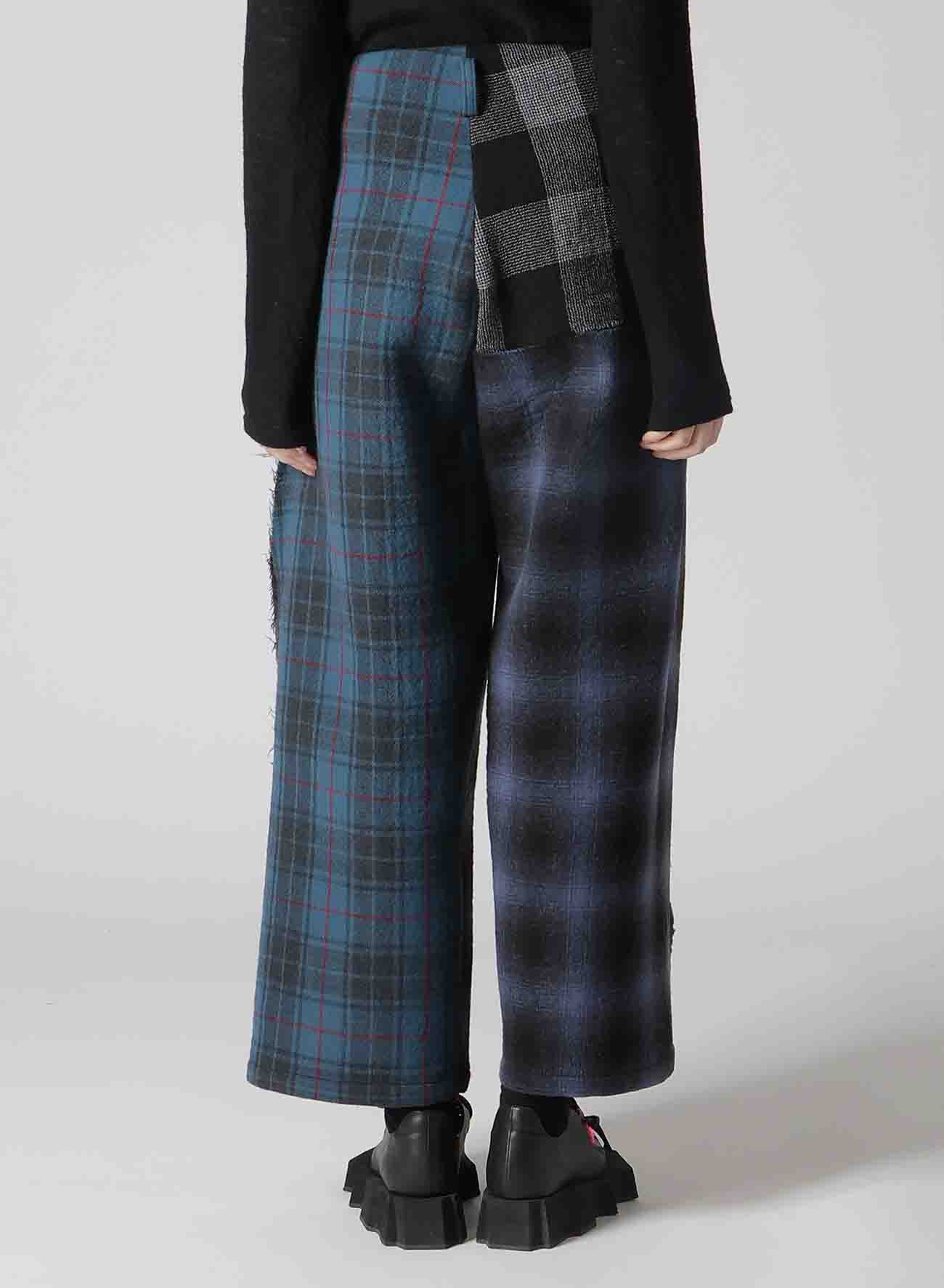 MULTI PLAID B TUCKED PANTS