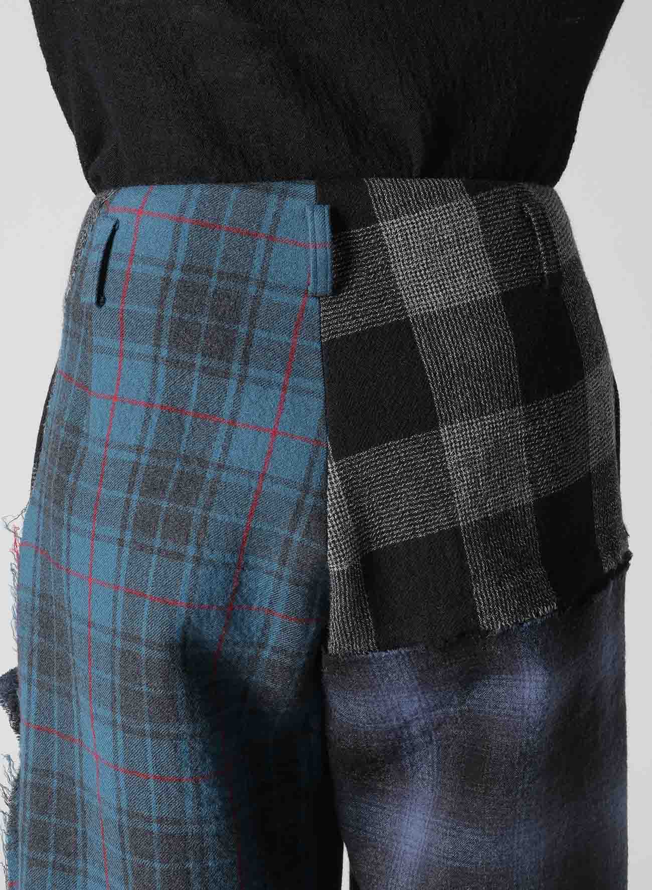 MULTI PLAID B TUCKED PANTS