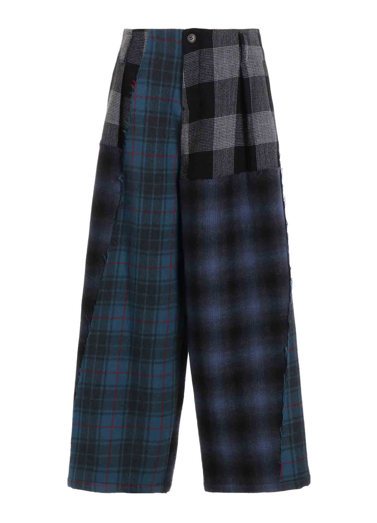 MULTI PLAID B TUCKED PANTS