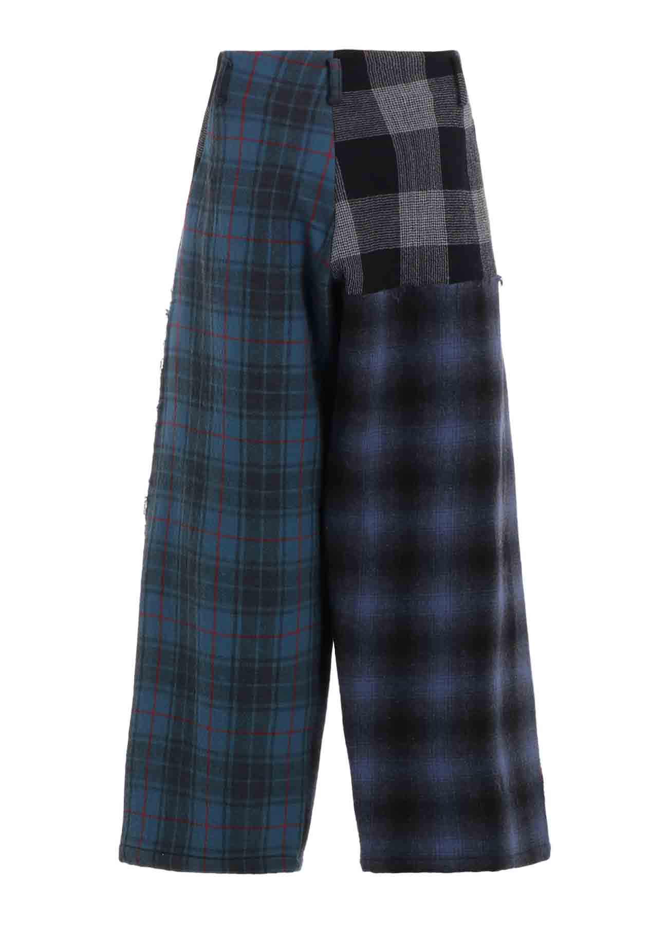 MULTI PLAID B TUCKED PANTS