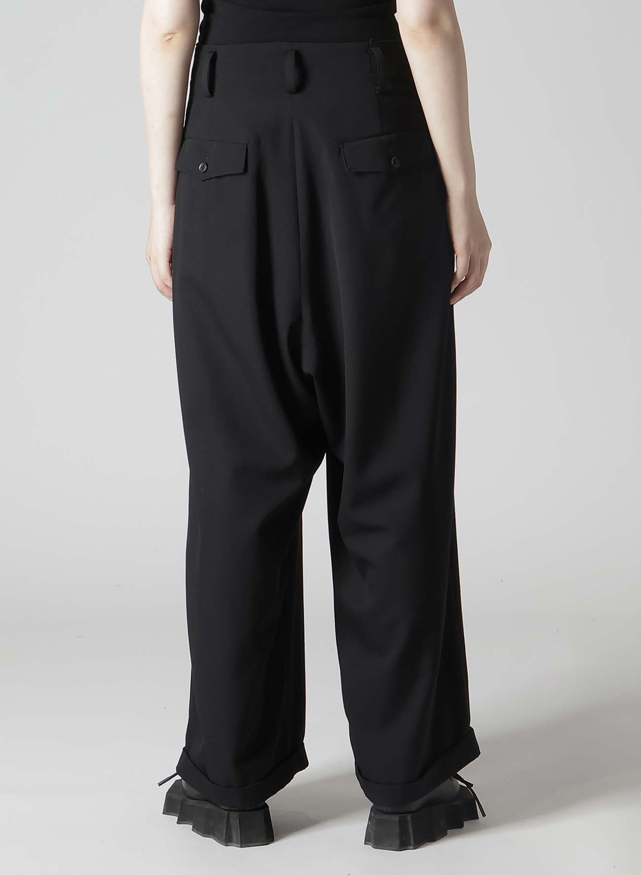 WOOL GABARDINE 2 TUCKS PANTS