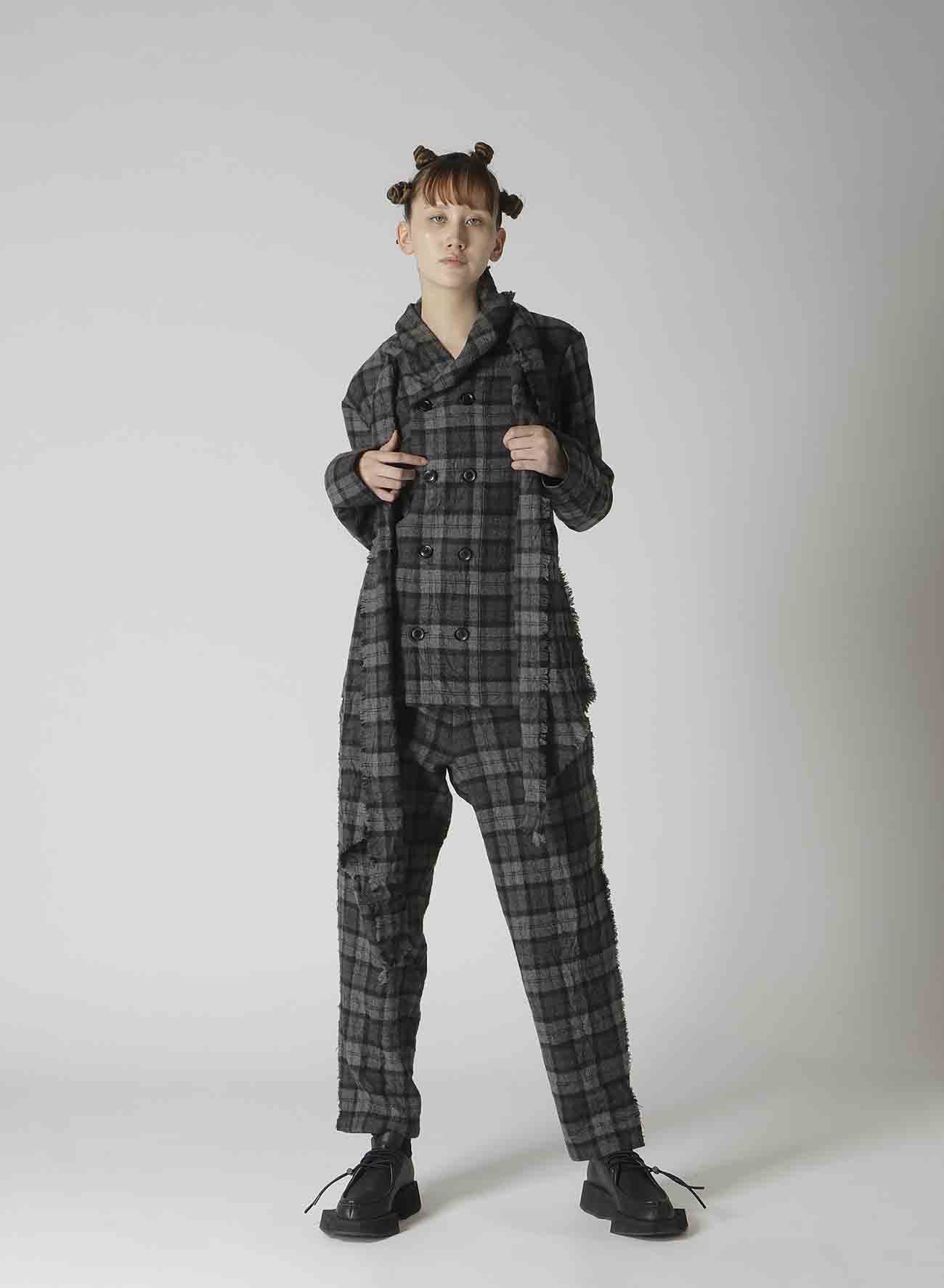 PLAID FLANNEL STRAIGHT PANTS