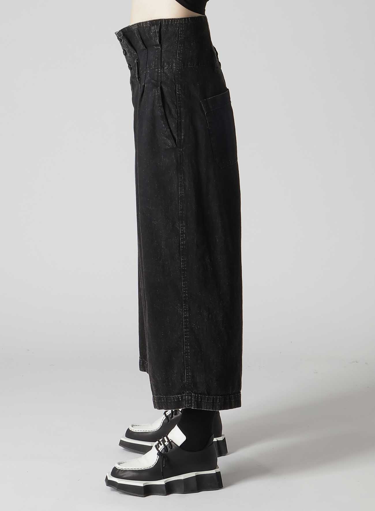 POWDER BLEACH HIGH-WAIST CROPPED PANTS