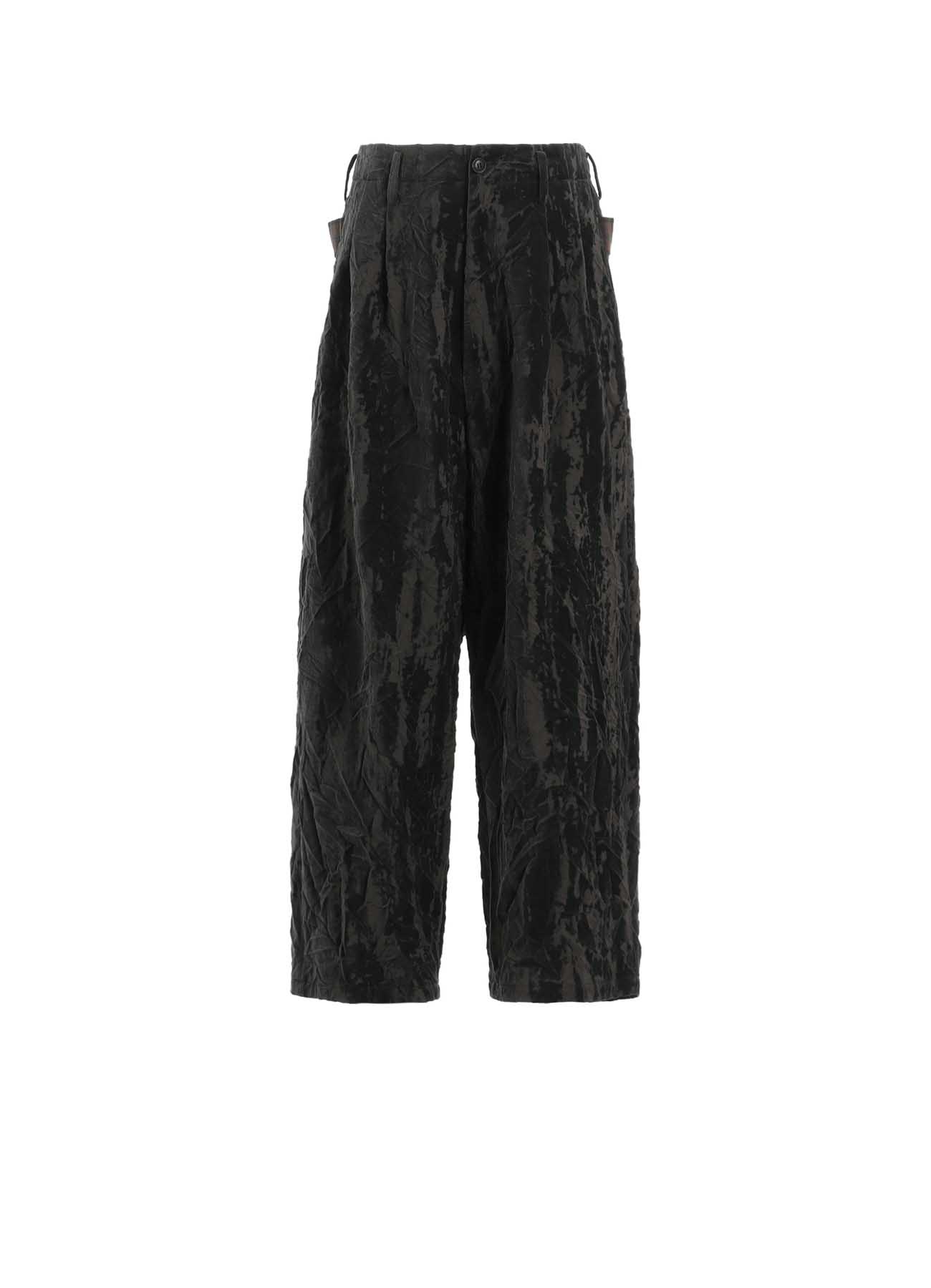 GRUNGE VELVET TUCK PANTS