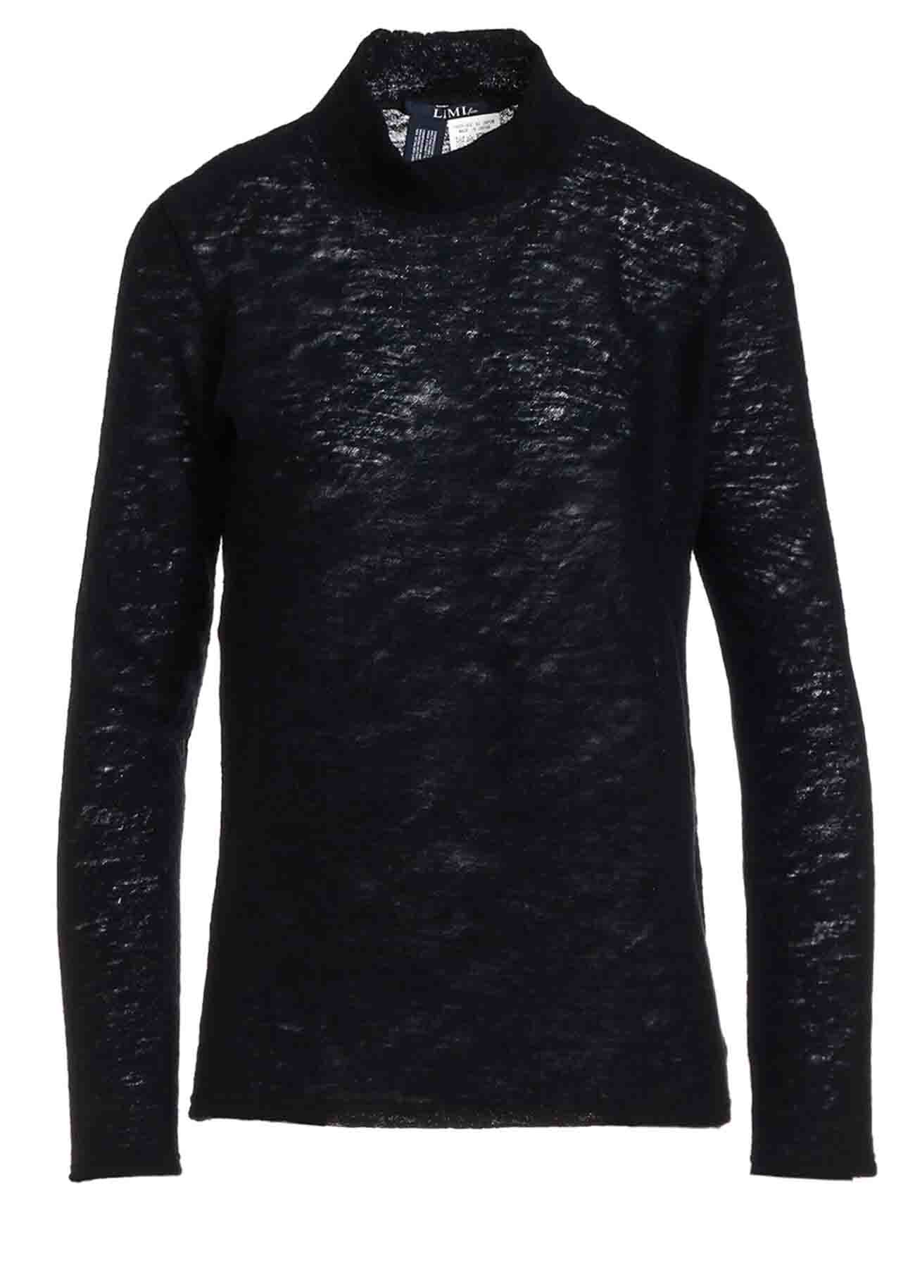 WOOL GAUZE SINGLE HIGH NECK PULLOVER