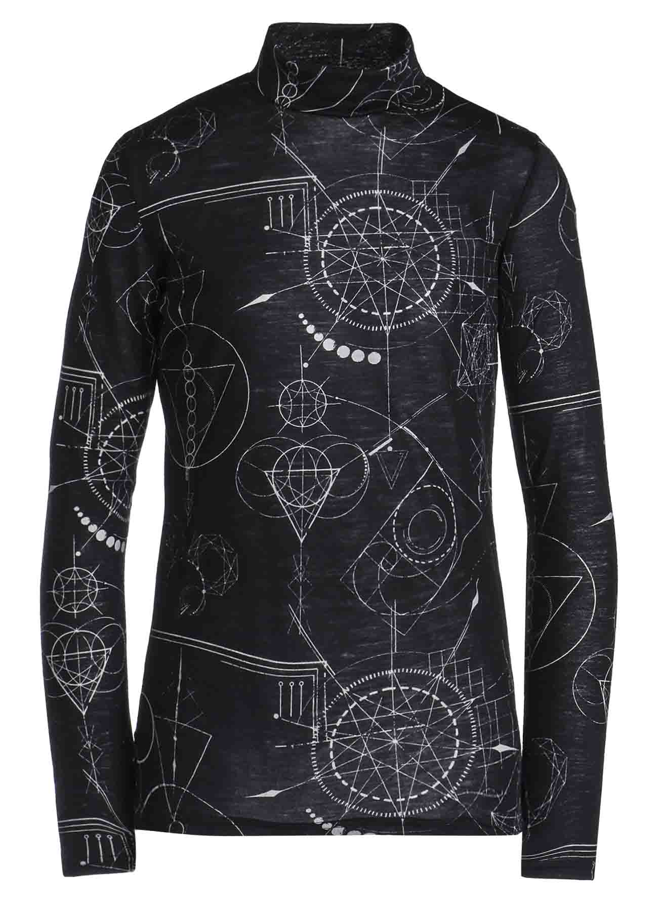 TATTOO PRINT HIGH NECK PULLOVER