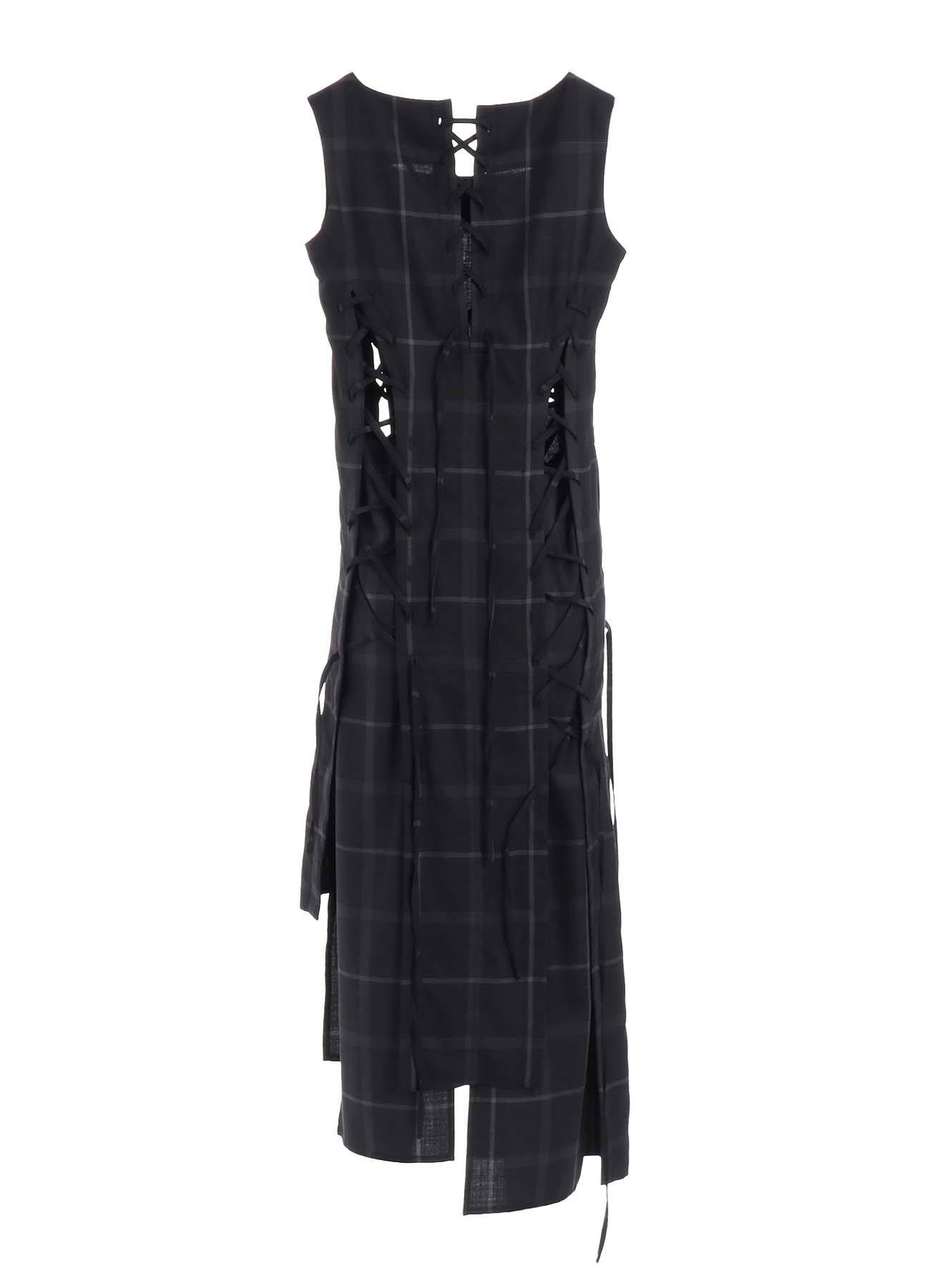 PLAID LACE-UP DRESS