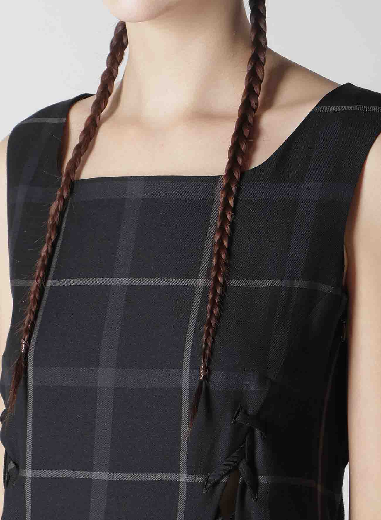 PLAID LACE-UP DRESS