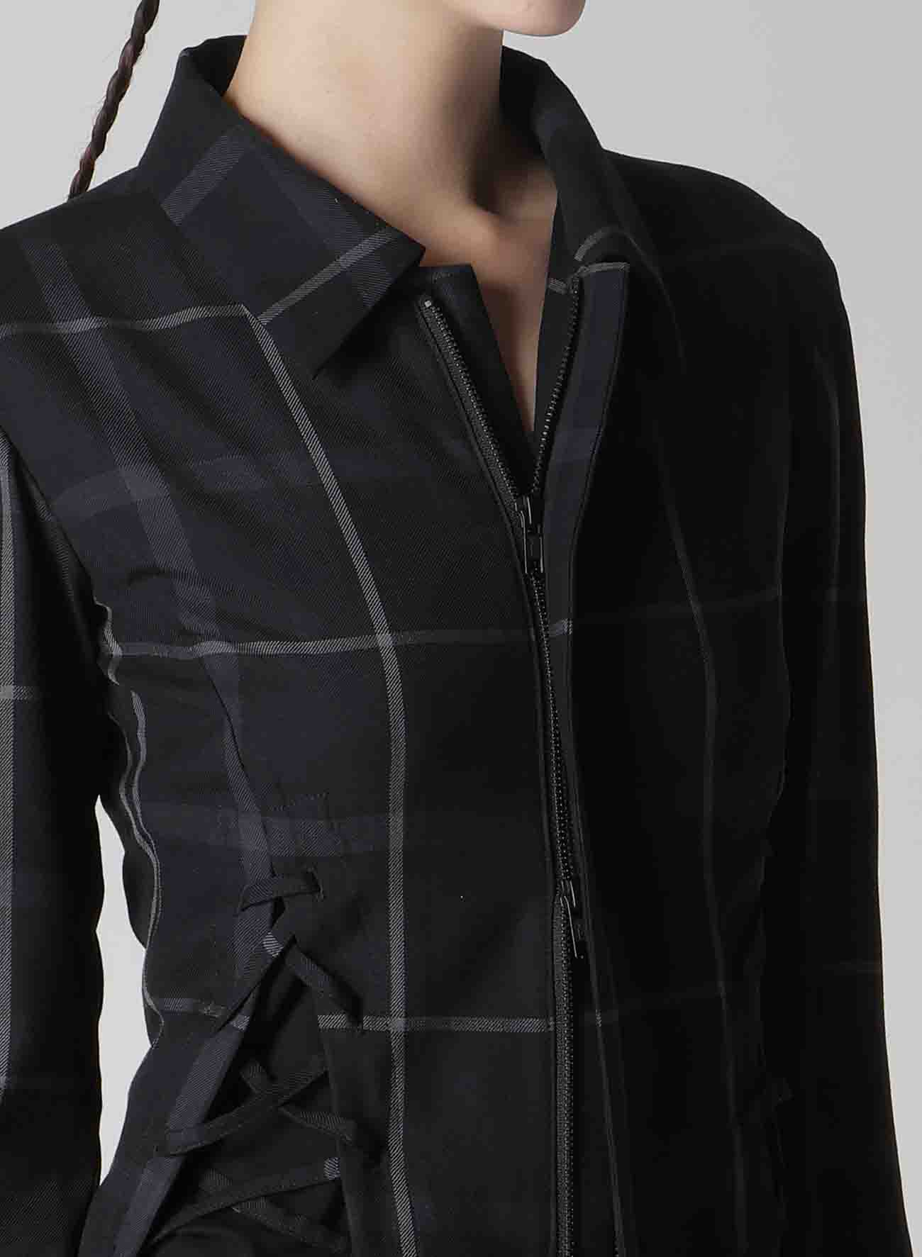 PLAID LACE-UP JACKET A