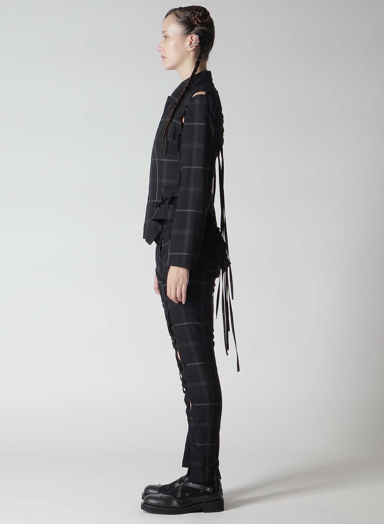 PLAID LACE-UP JACKET B