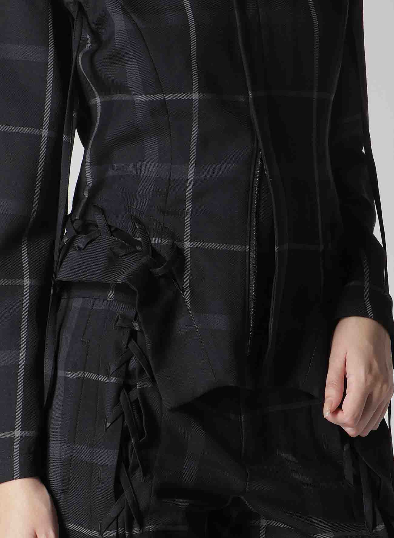 PLAID LACE-UP JACKET B