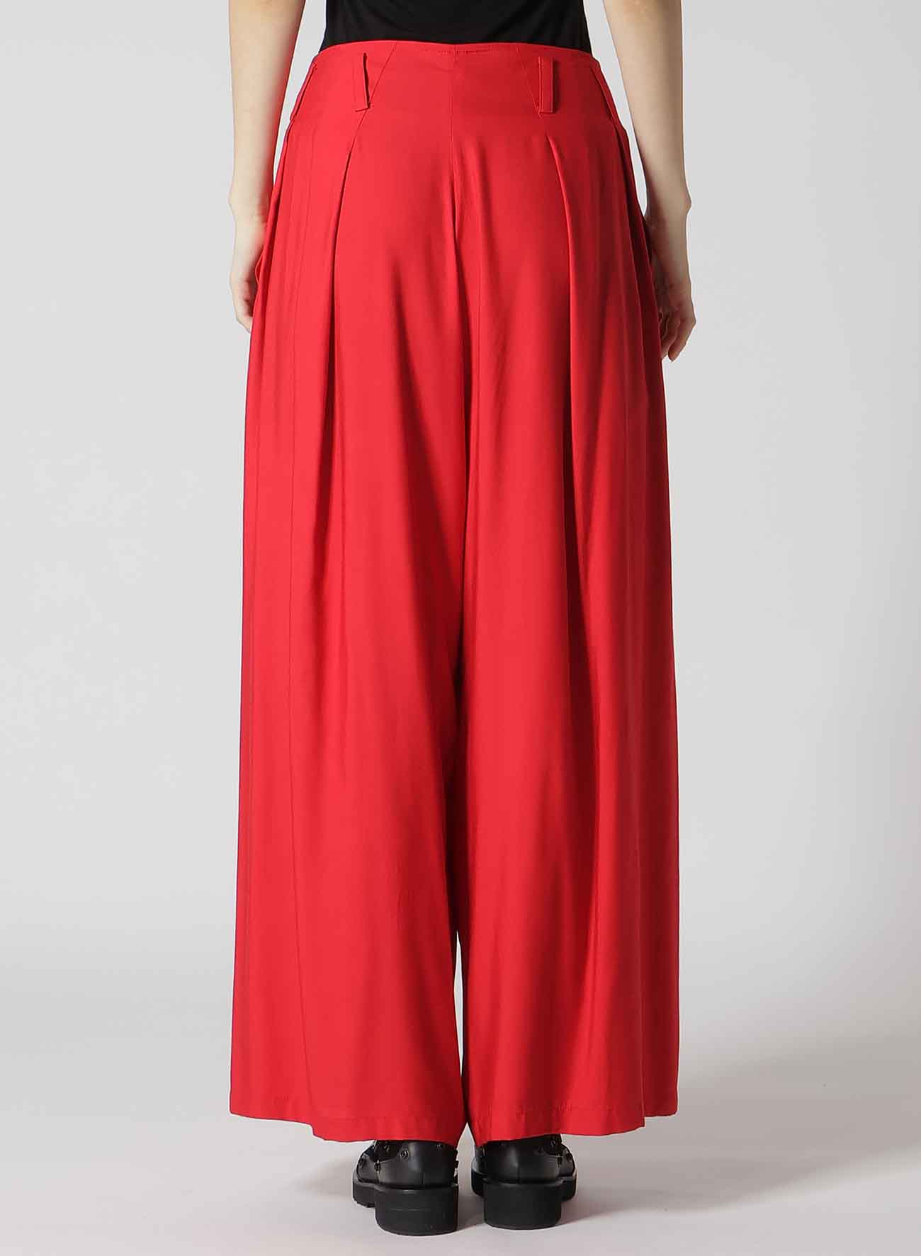 BACK SATIN CROSS WIDE TUCK PANTS