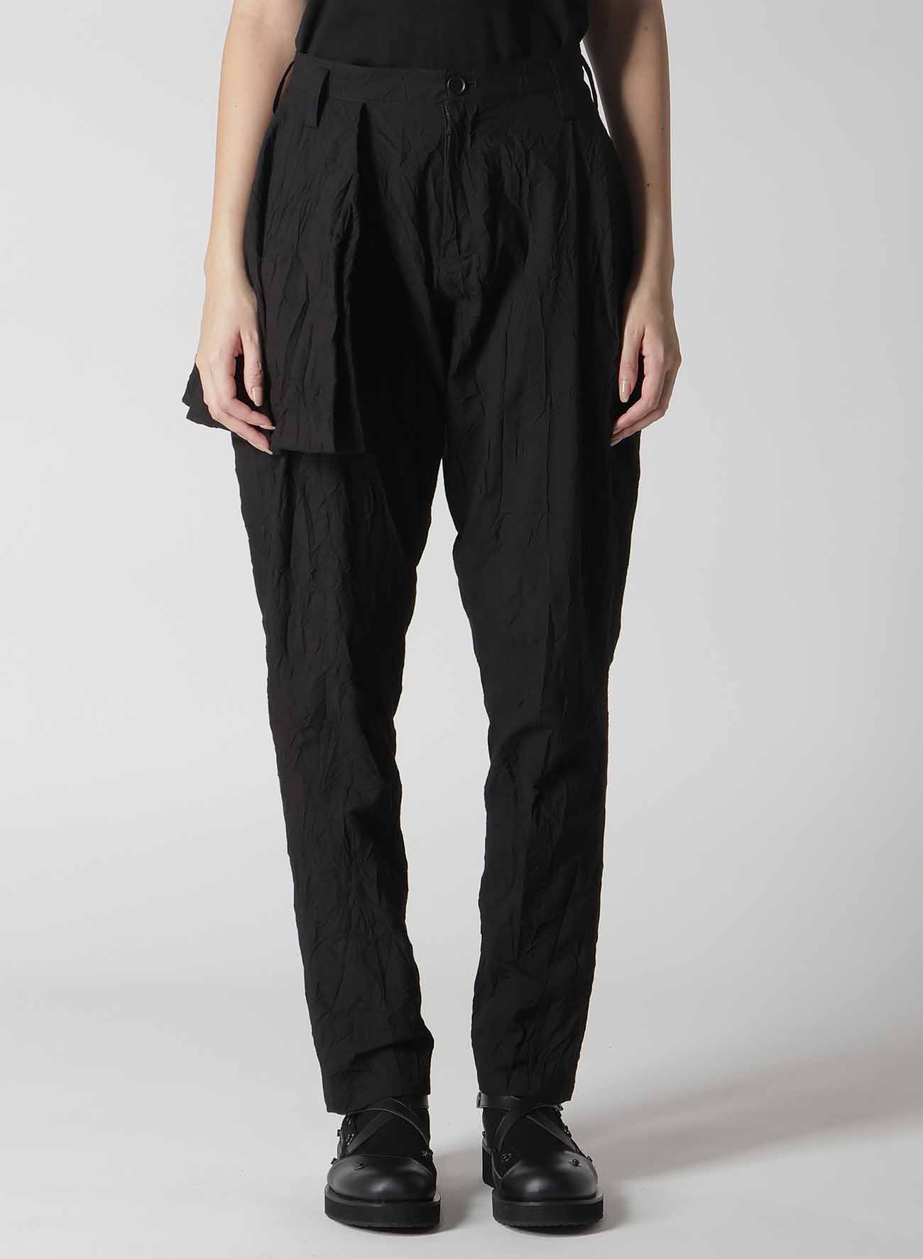 WASHER TYPEWRITER FRILLED TUCK PANTS