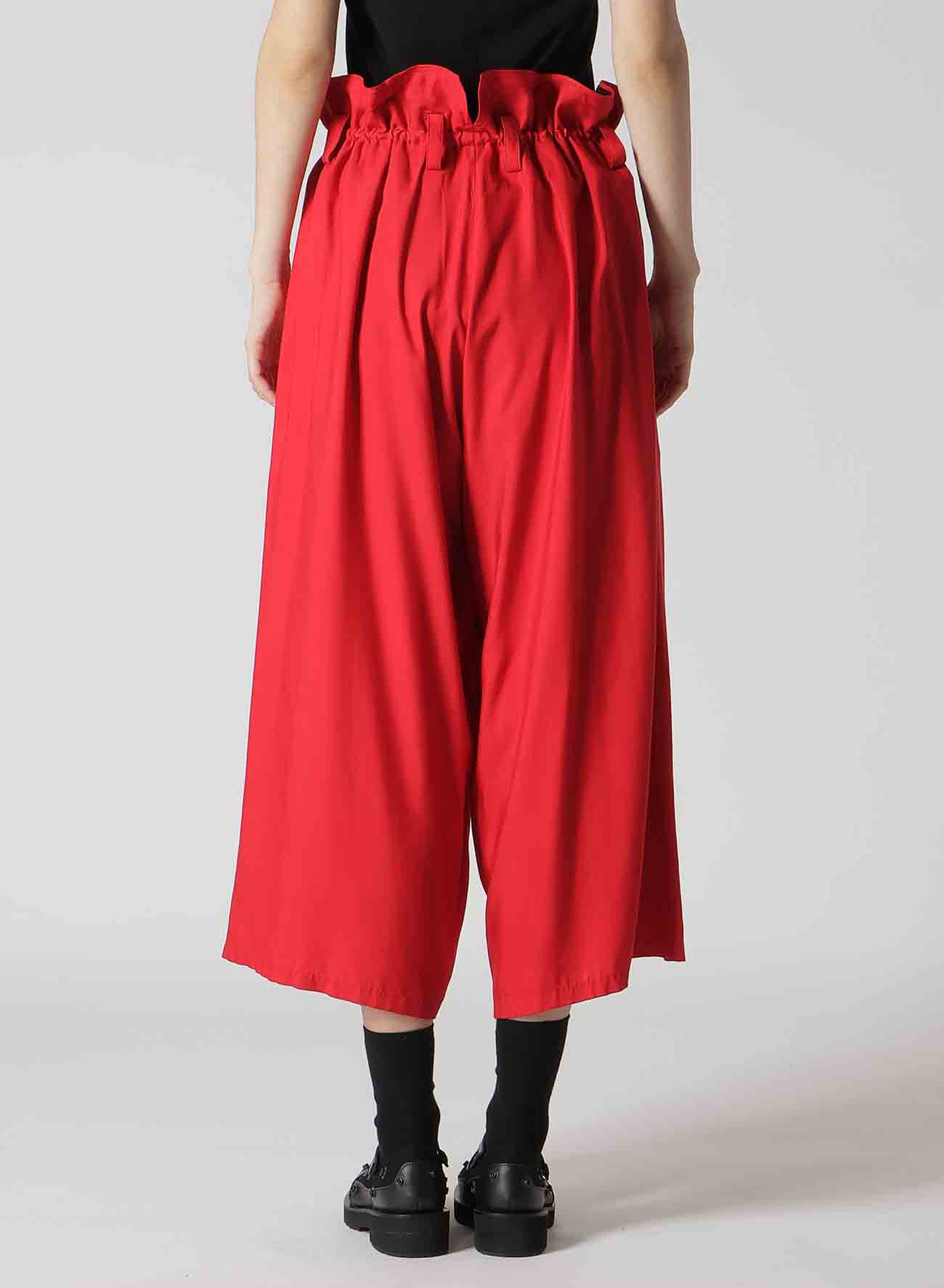 BACK SATIN CROSS WAIST STRING TUCK PANTS