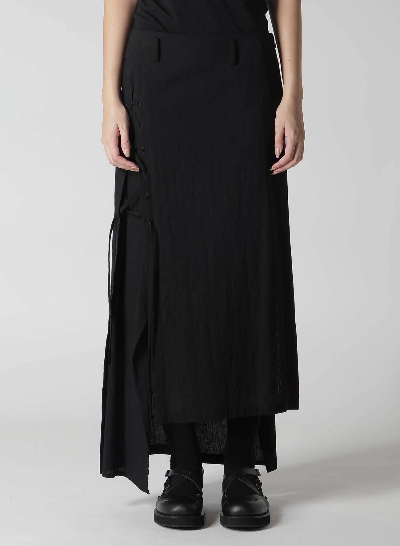 MUSLIN LACE-UP LONG SKIRT