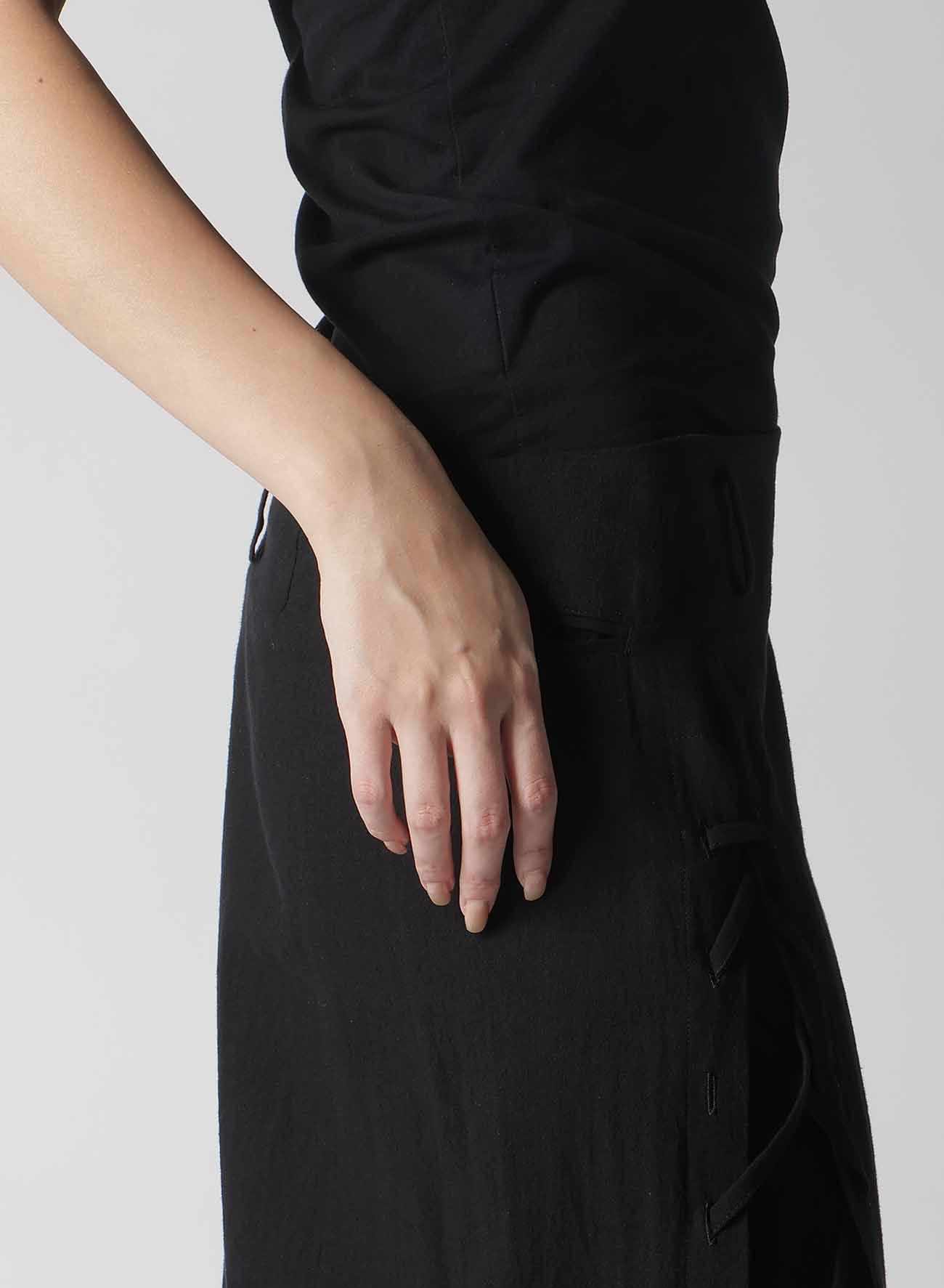 MUSLIN LACE-UP LONG SKIRT