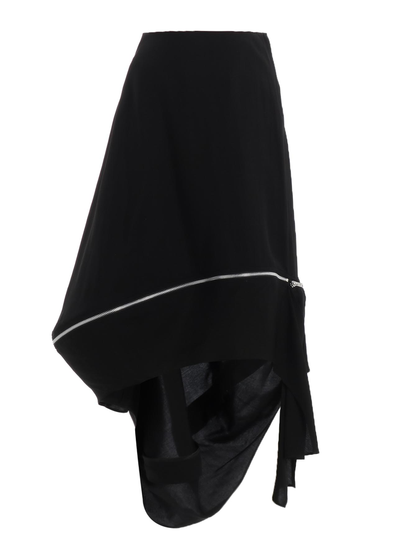 HARD TWIST GABARDINE ZIP PANELED SKIRT