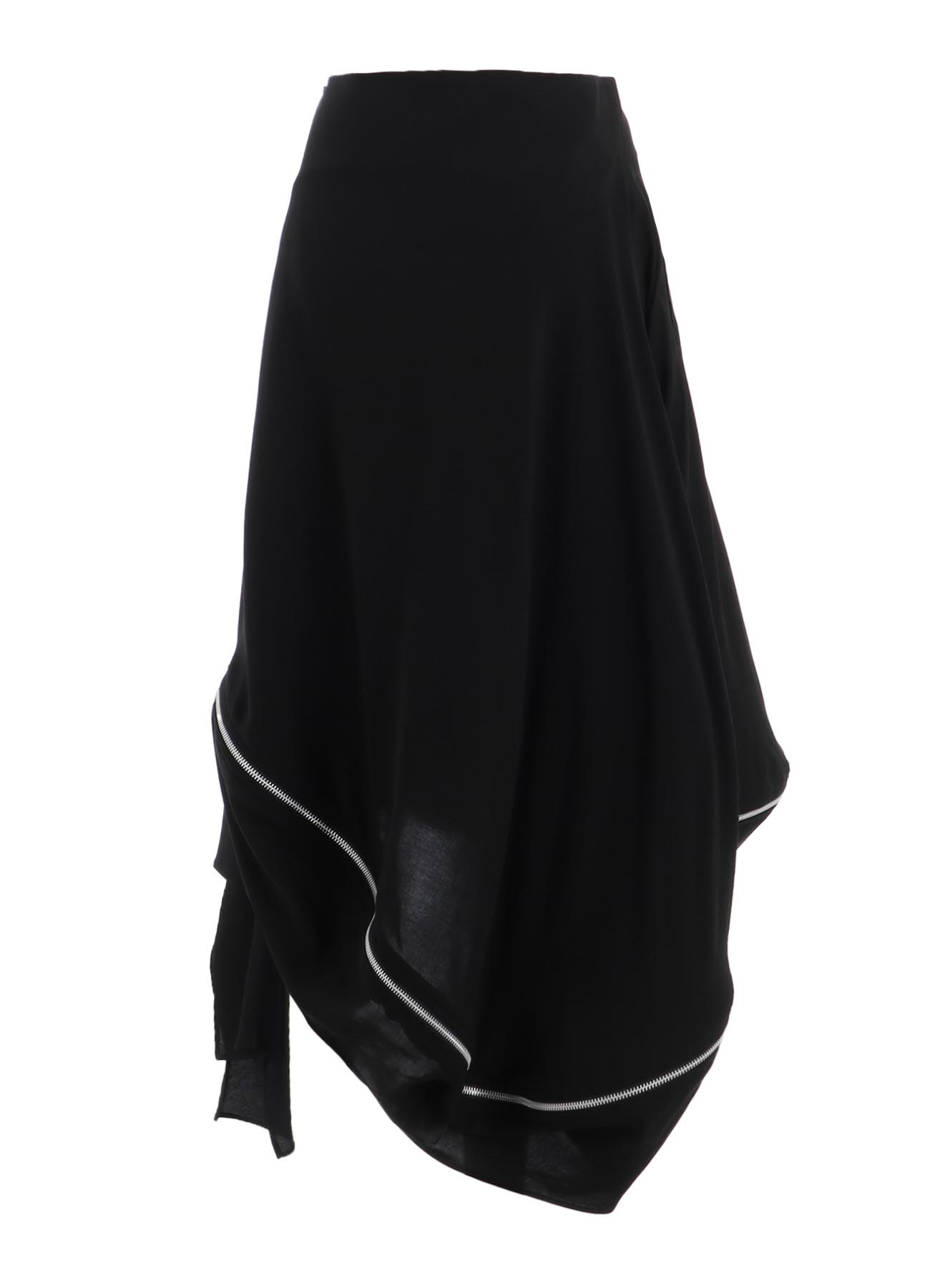 HARD TWIST GABARDINE ZIP PANELED SKIRT