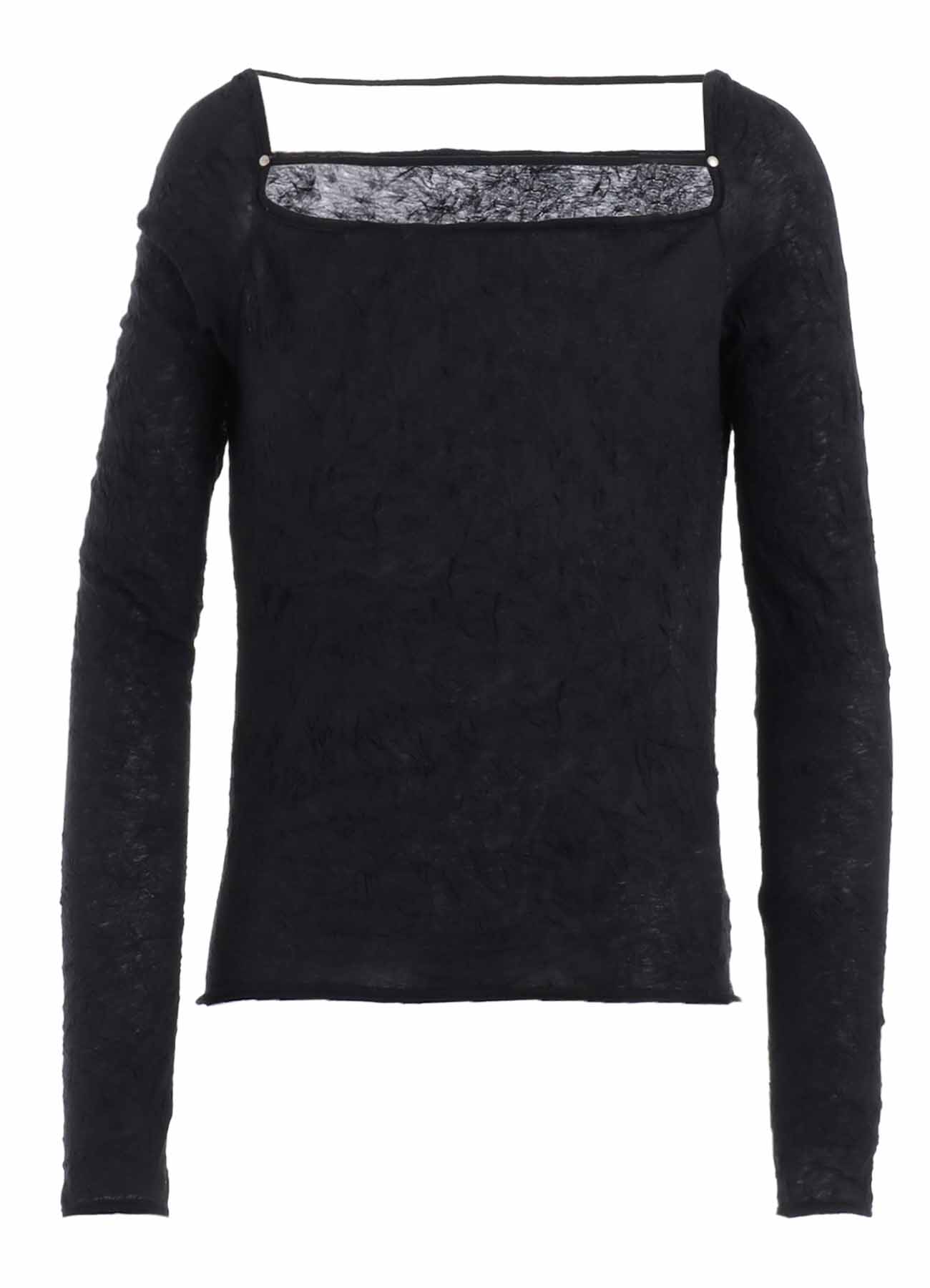 WASHER PLAIN STITCH SQUARE NECK LONG SLEEVE T-SHIRT