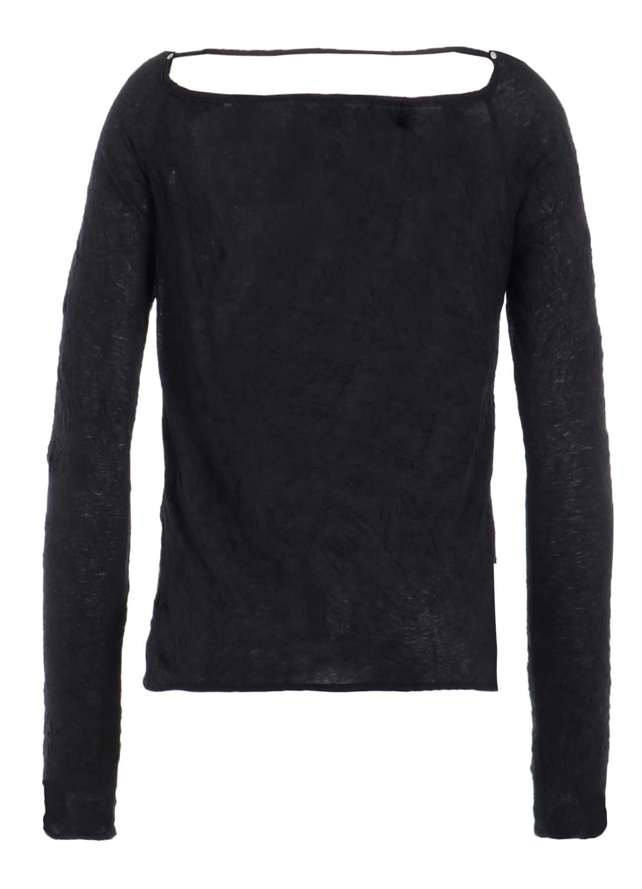 WASHER PLAIN STITCH SQUARE NECK LONG SLEEVE T-SHIRT