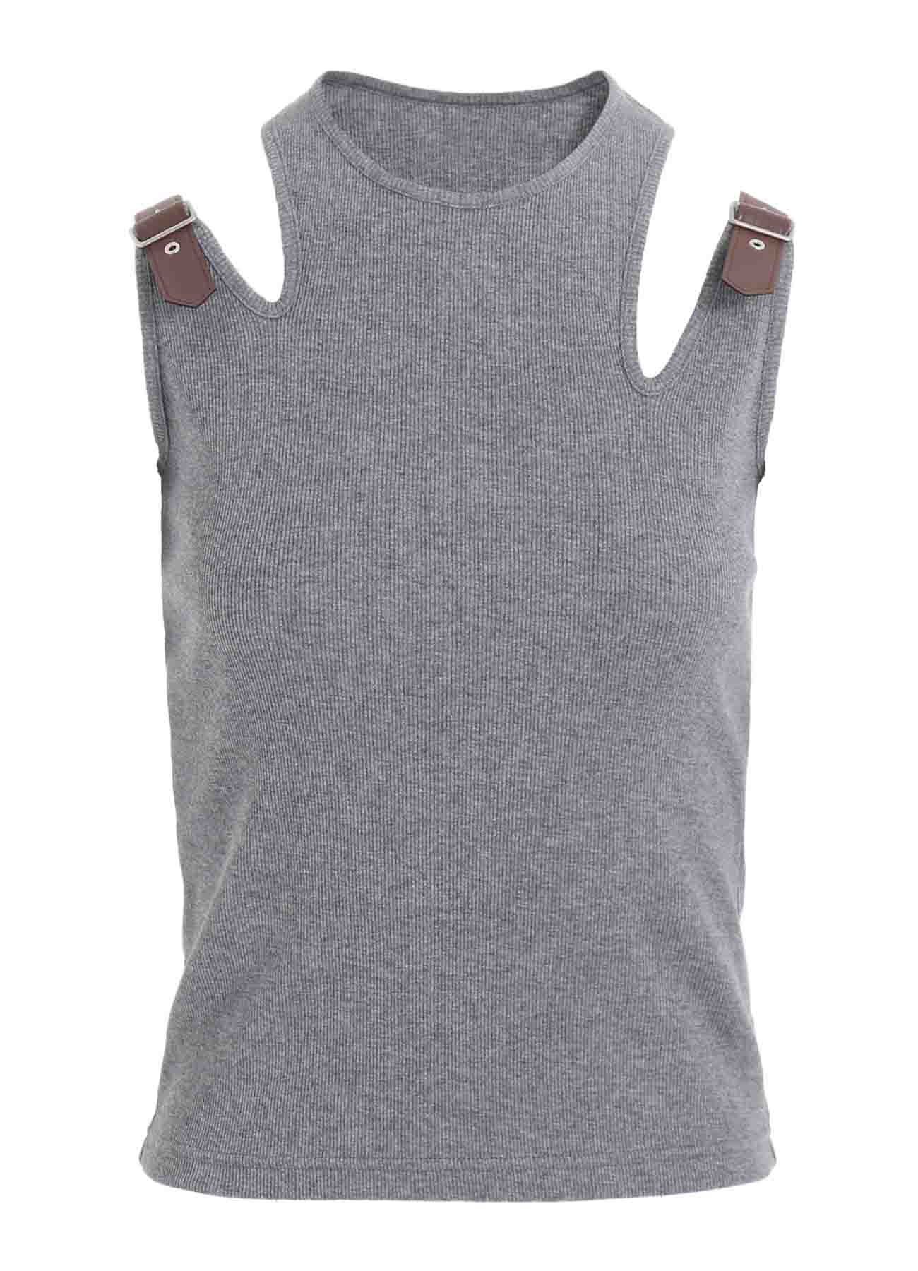 RIB STITCH SHOULDER BELT TANK TOP