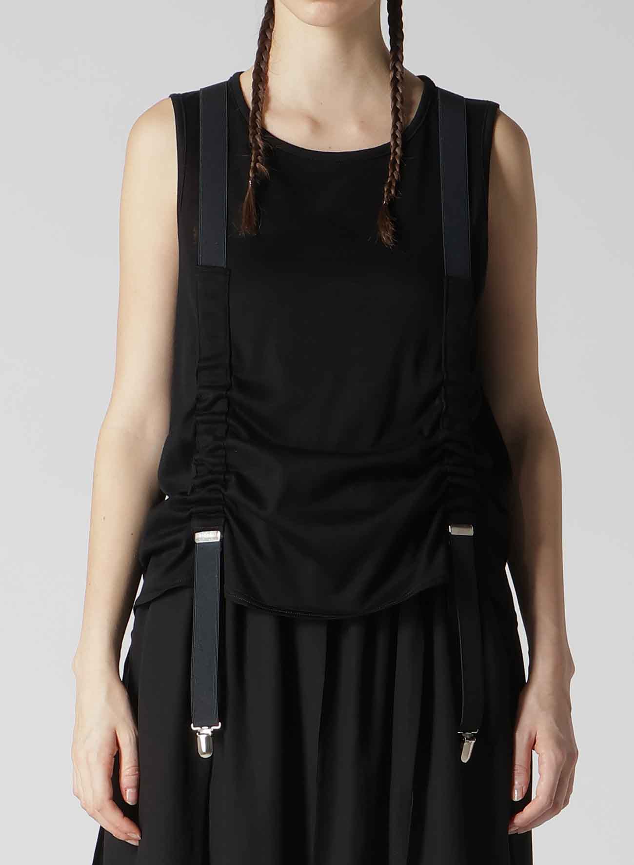 PARALLELED PLAIN STITCH SUSPENDER TANK TOP