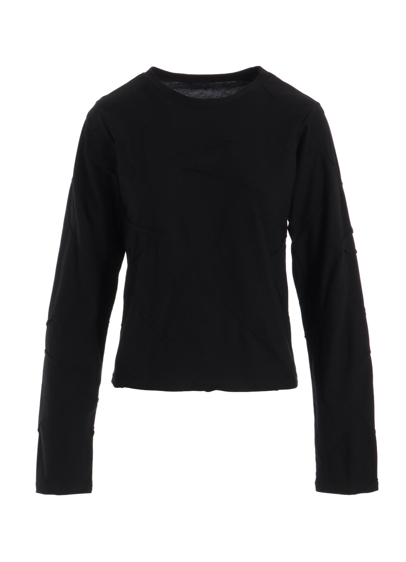 TUCK JACQUARD LAYERED SEPARATE LONG SLEEVE T-SHIRT