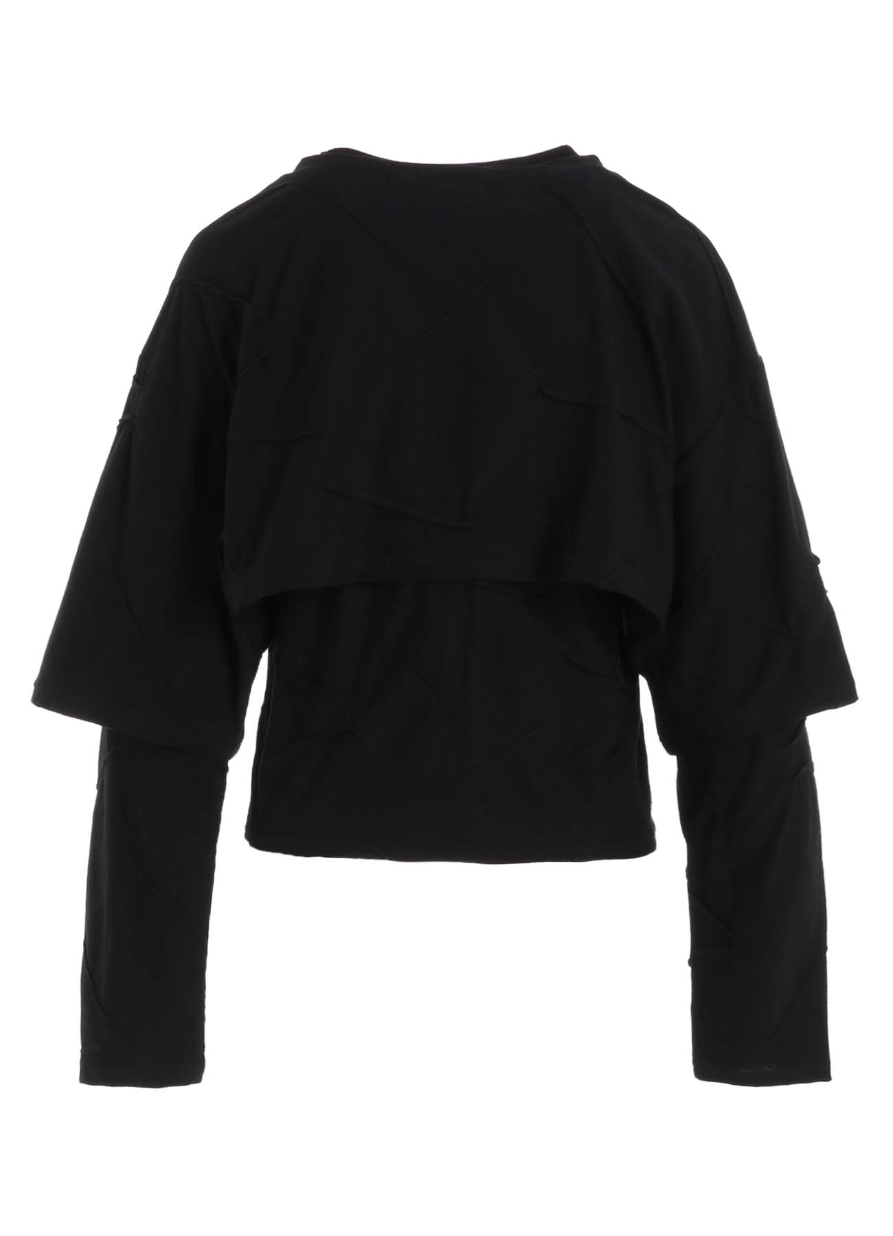 TUCK JACQUARD LAYERED SEPARATE LONG SLEEVE T-SHIRT