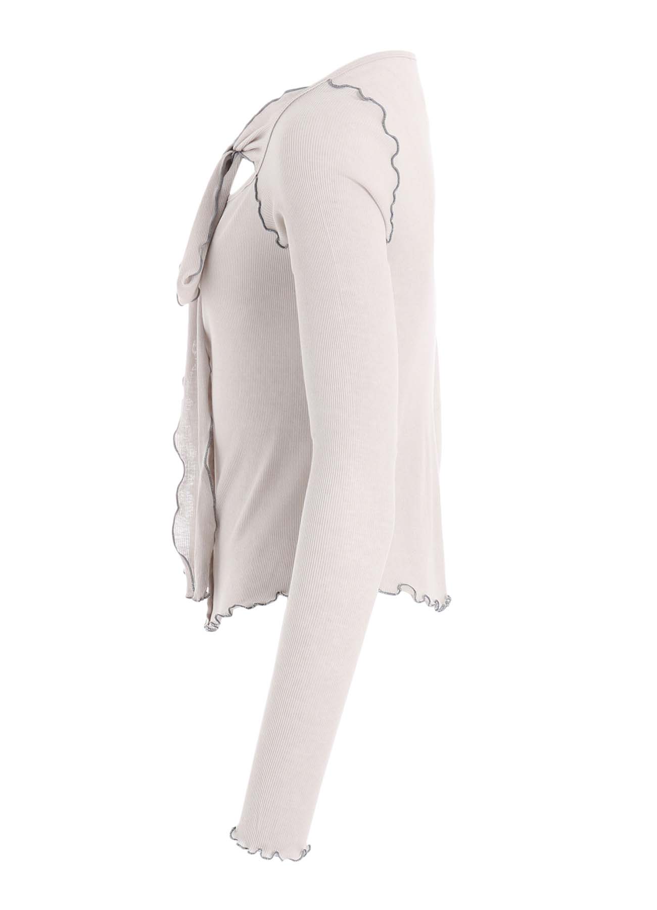 RIB STITCH CARDIGAN WITH RIBBON
