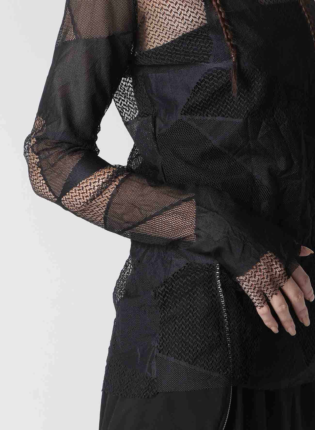 GEOMETRIC NET SLIM LONG SLEEVE T-SHIRT