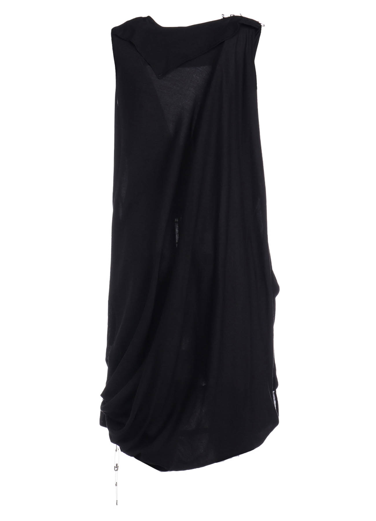 SOFT LAWN DRAPE DRESS WITH PIN