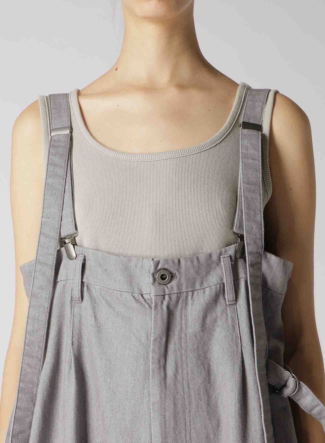 RIPPED DENIM SUSPENDERS OVERALL