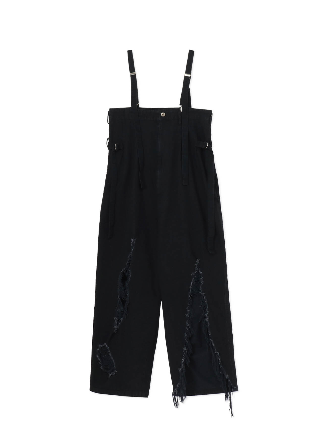 RIPPED DENIM SUSPENDERS OVERALL