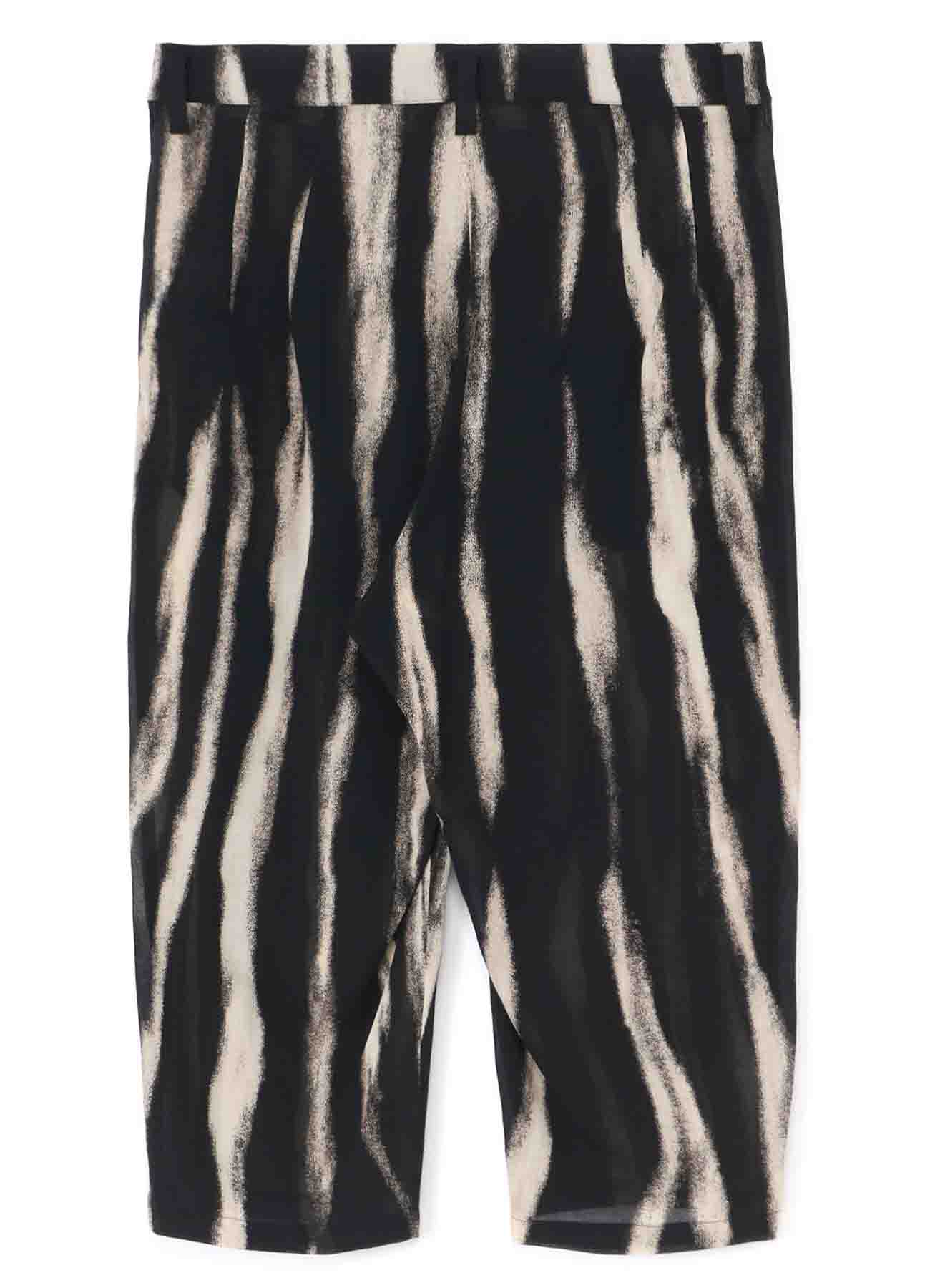 BLEACHED STRIPE SHORT LENGTH PLEATED PANTS