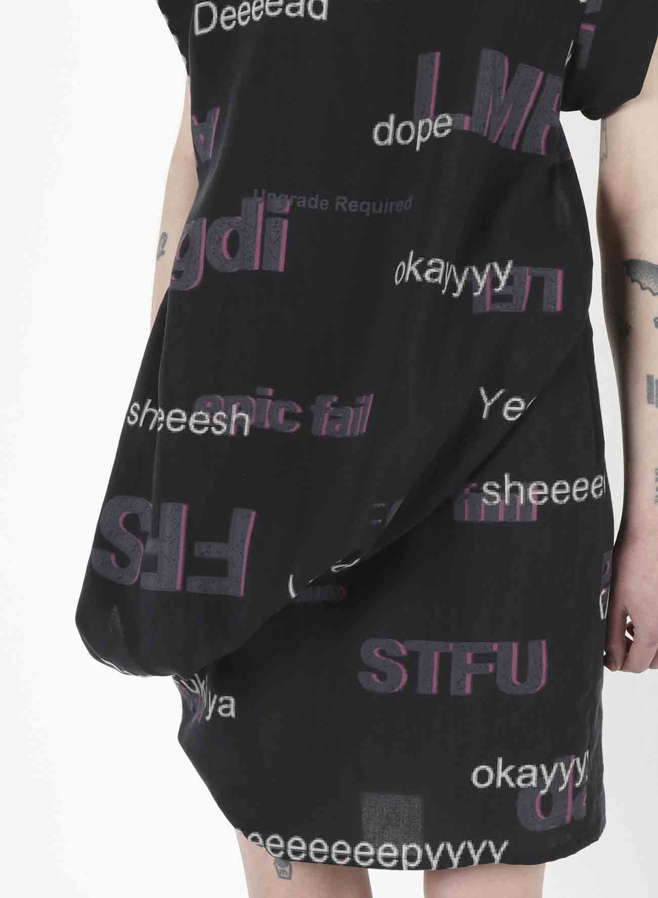 Net Slang Print B Cross Side Dress
