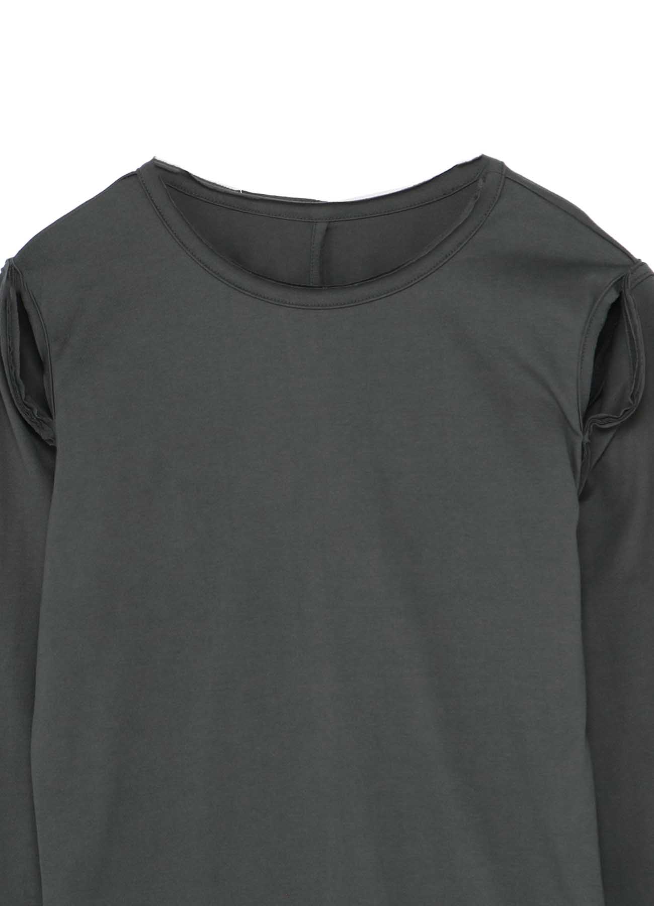 40/2 Cotton Plain stitch Sleeve Slit T-Shirt B