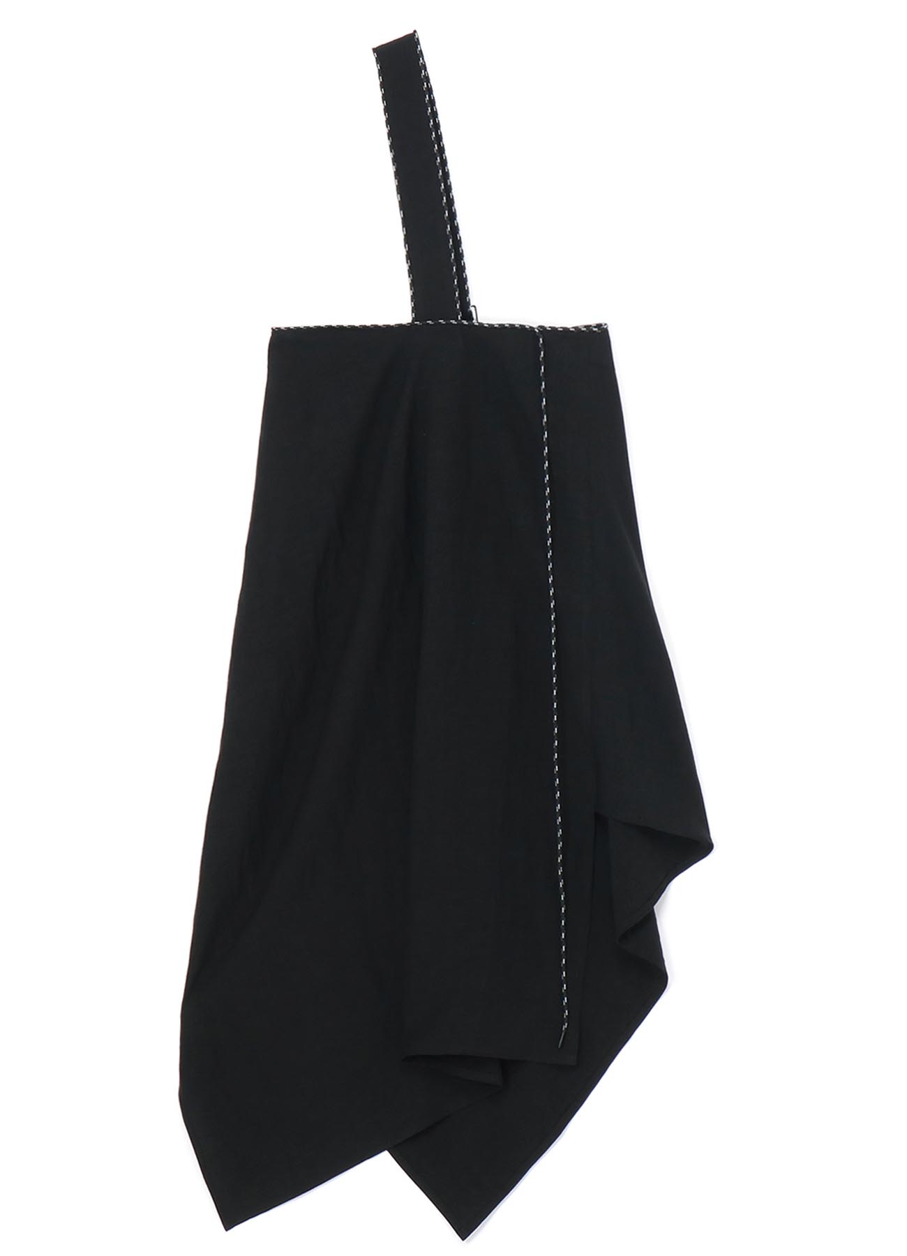 LINEN/RAYON CANVAS ASYMMETRIC SKIRT WITH SHOULDER STRAP