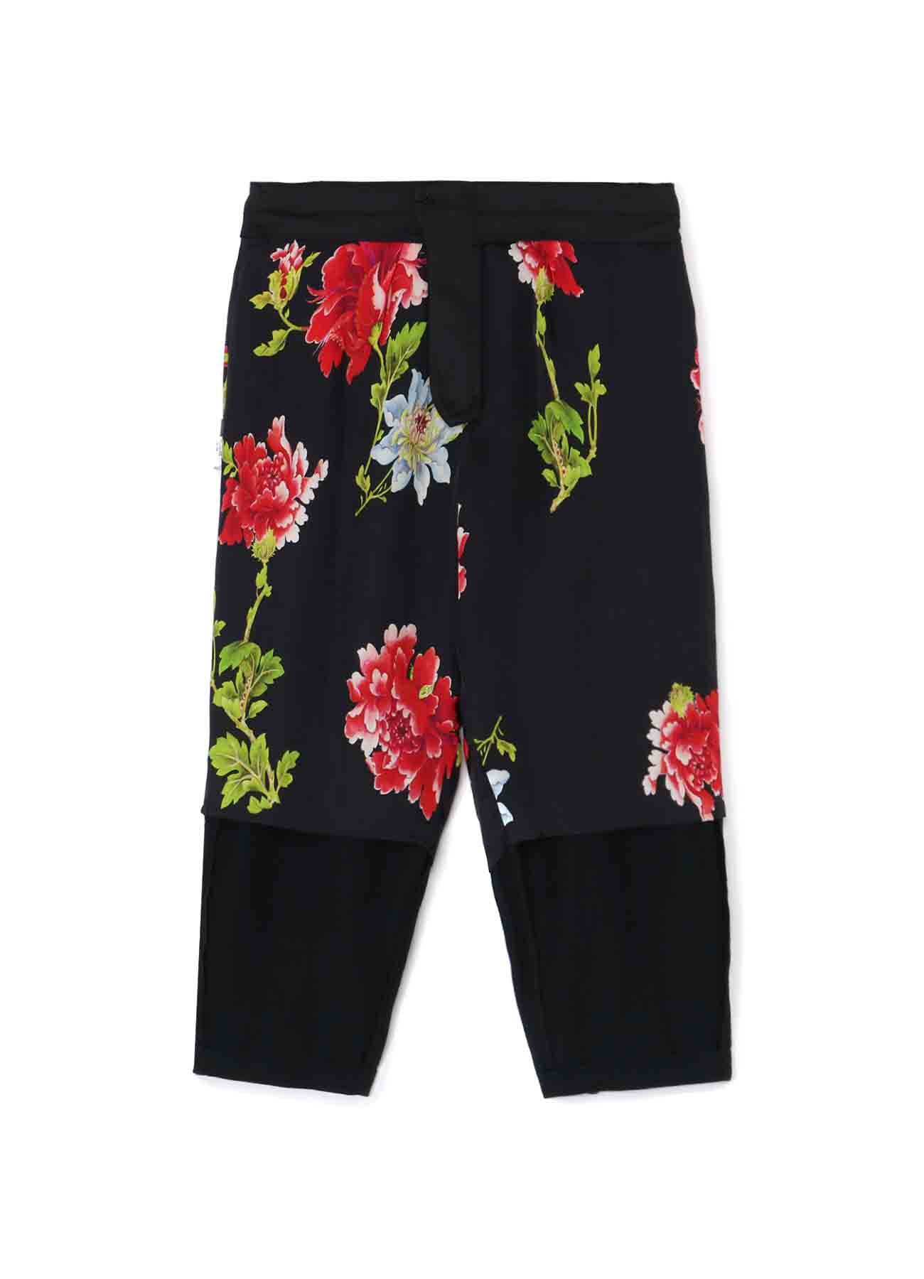 DRAWSTRING PANTS WITH FLORAL LINING