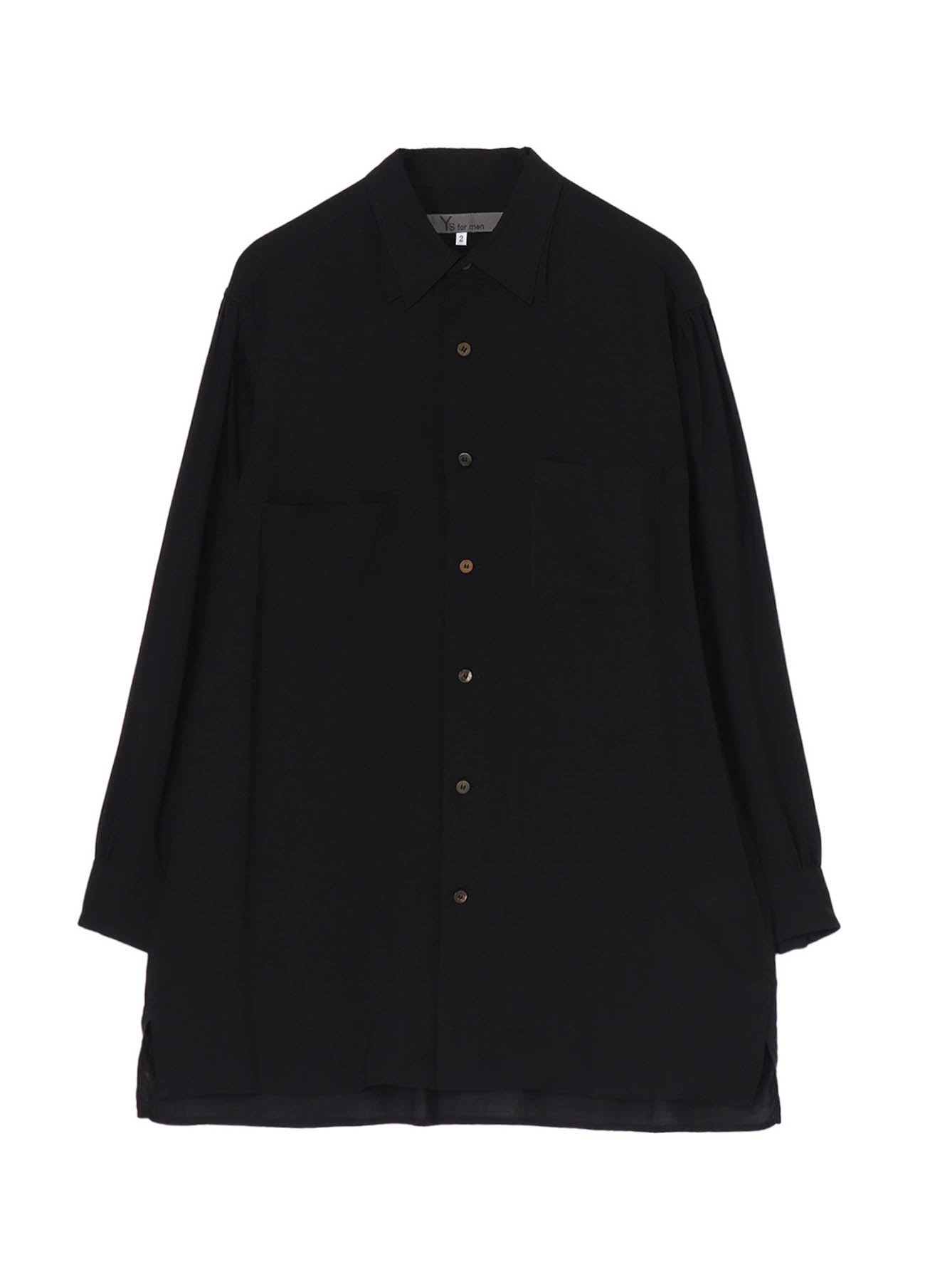 CELLULOSE LAWN DOUBLE COLLAR BIG SHIRT