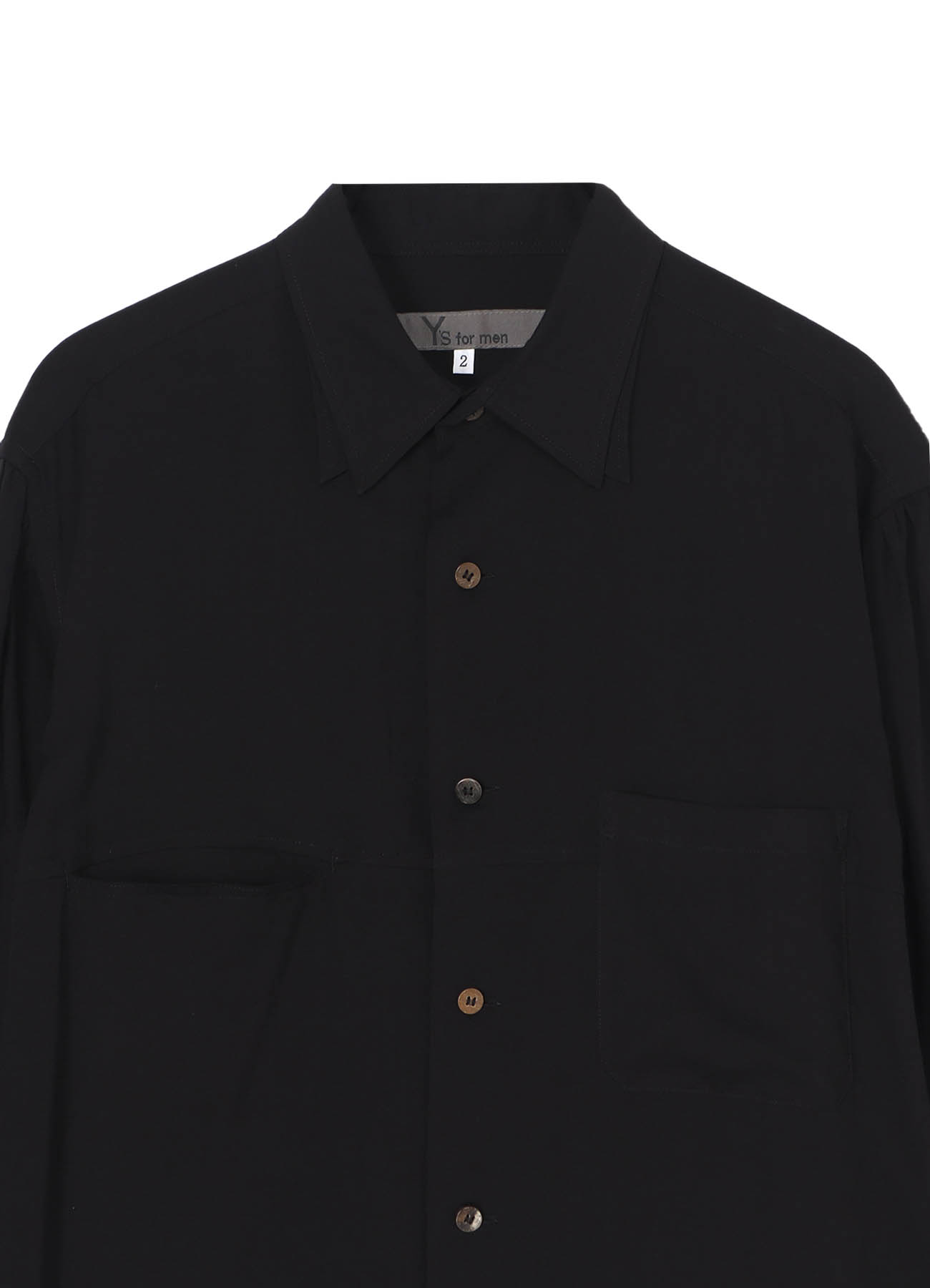 CELLULOSE LAWN DOUBLE COLLAR BIG SHIRT