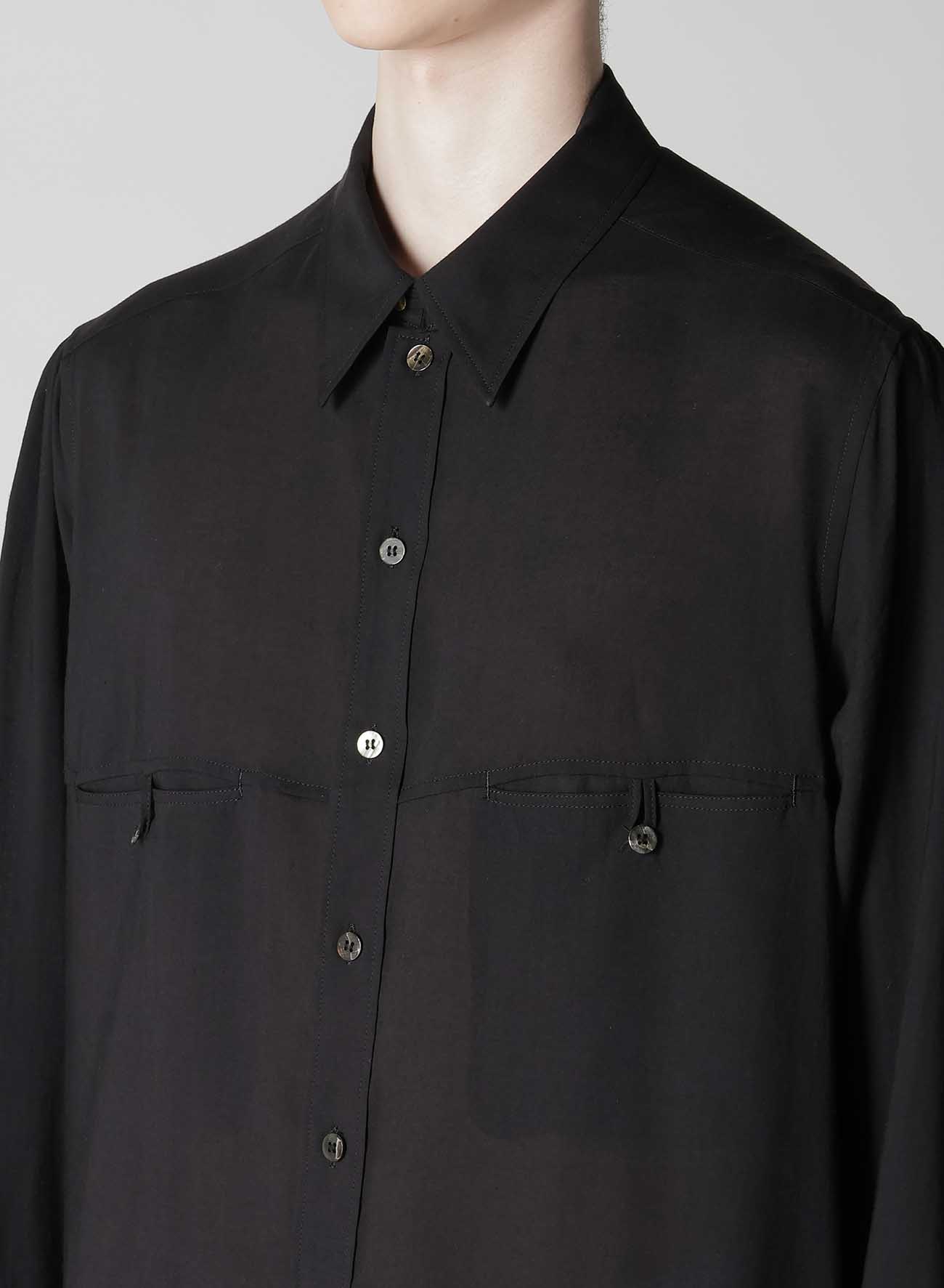 CELLULOSE LAWN PANEL POCKET SHIRT