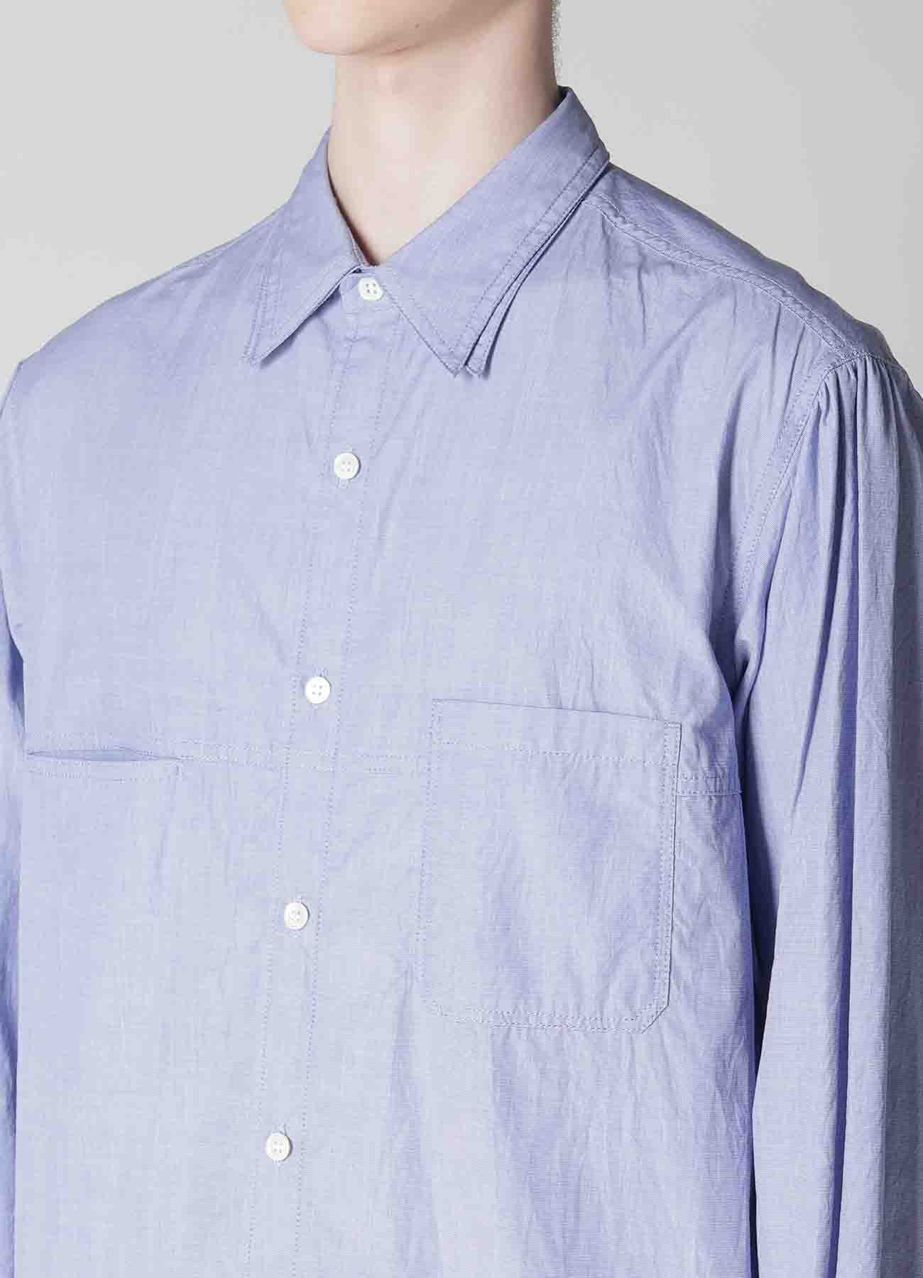 CHAIN STITCHED SHIRT WITH  DOUBLE COLLAR