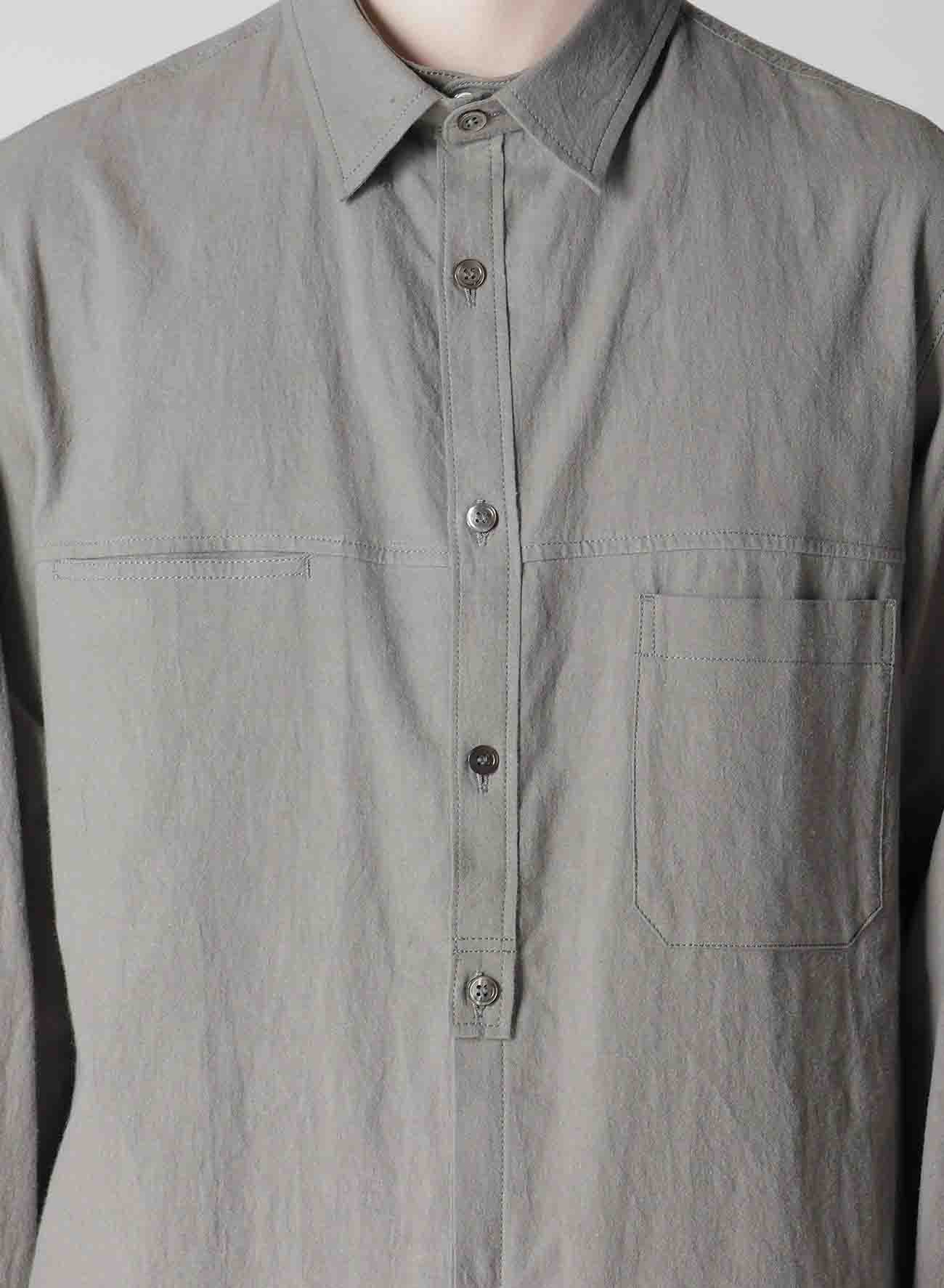 LINEN COTTON CANVAS CHAIN STITCH SHIRT